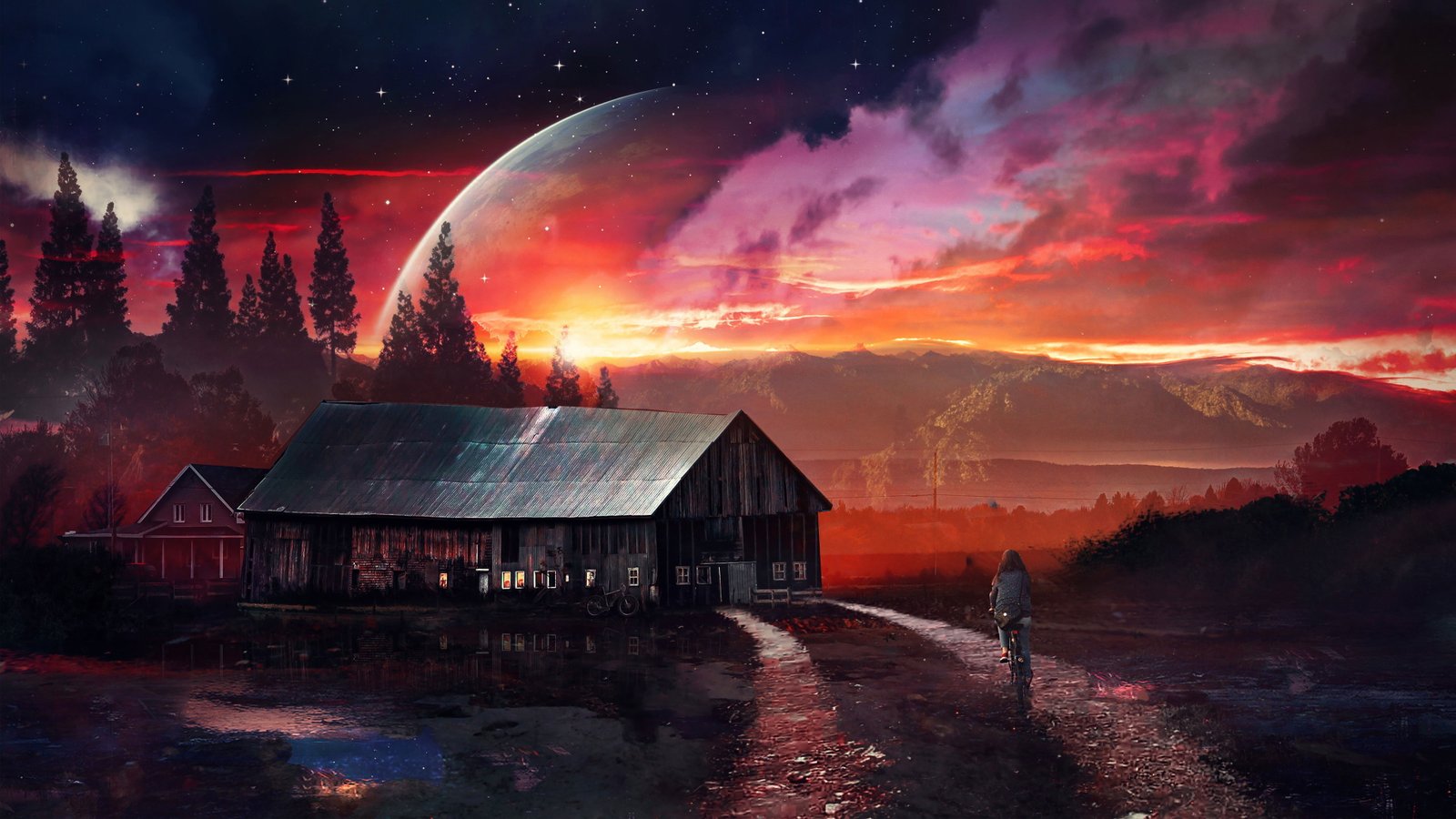 fantasy sky landscape clouds sun environment horizon 2k 4k