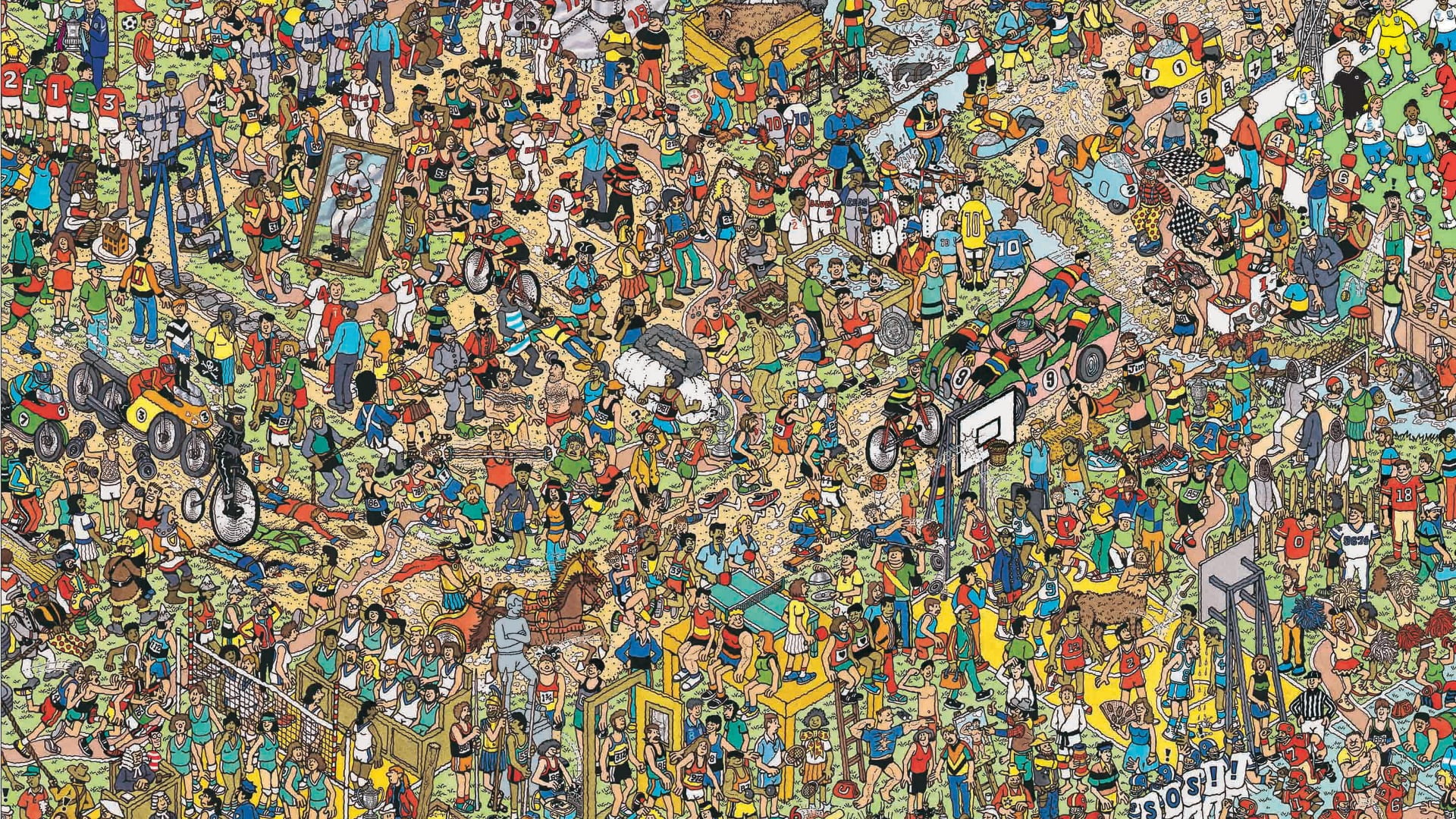 finding Waldo game illustration puzzles Where s Wally multi colored 2k