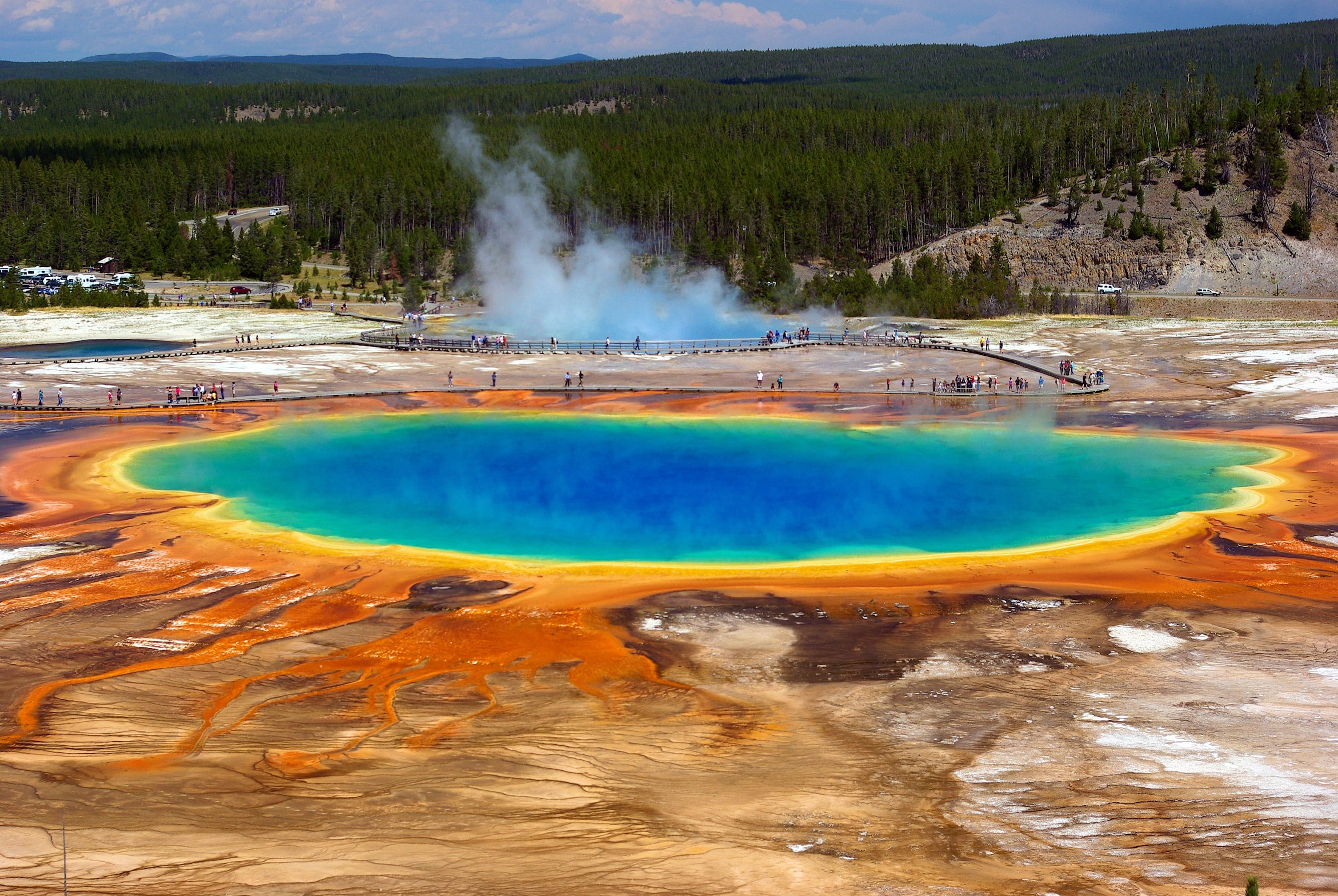grand prismatic spring thermal yellowstone national park 2k