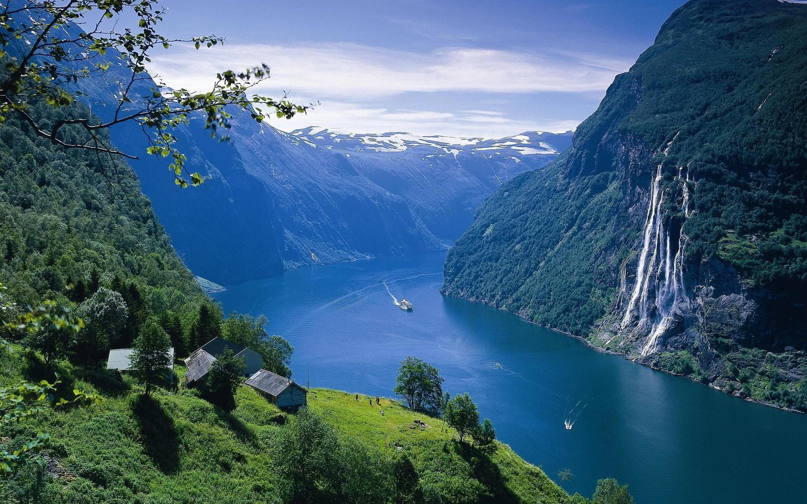 mountain scenery with bodies of water nature sea landscape 2k