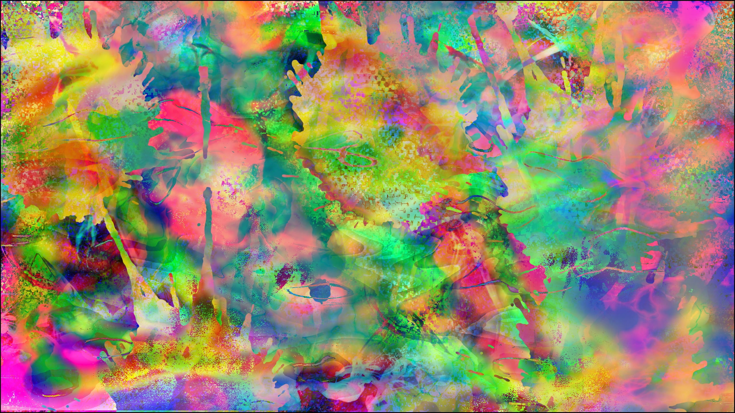 multicolored abstract illustration LSD brightness trippy psychedelic 2k