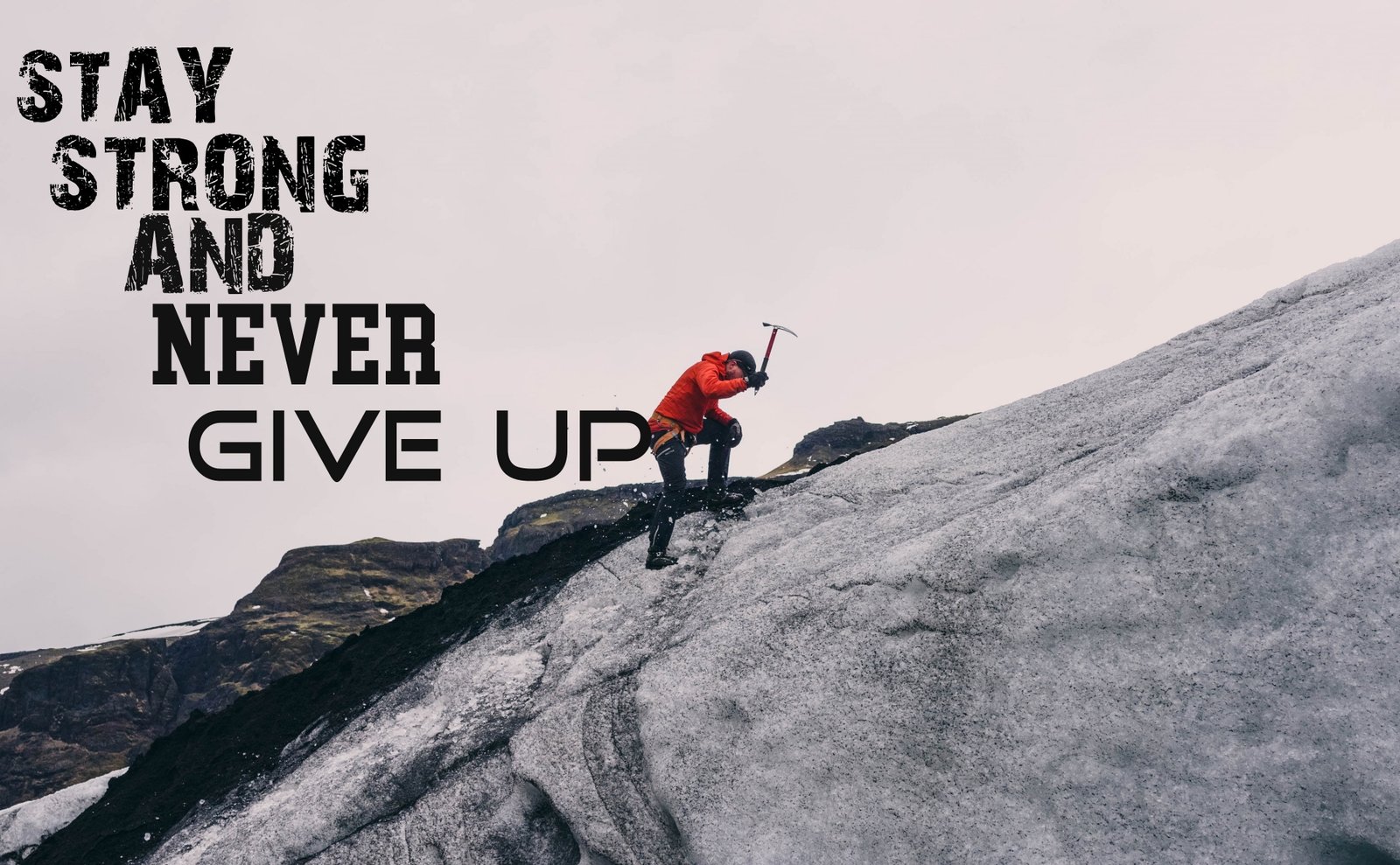 Never Give Up men s orange windbreaker with text wallpaper Artistic 2k 4k
