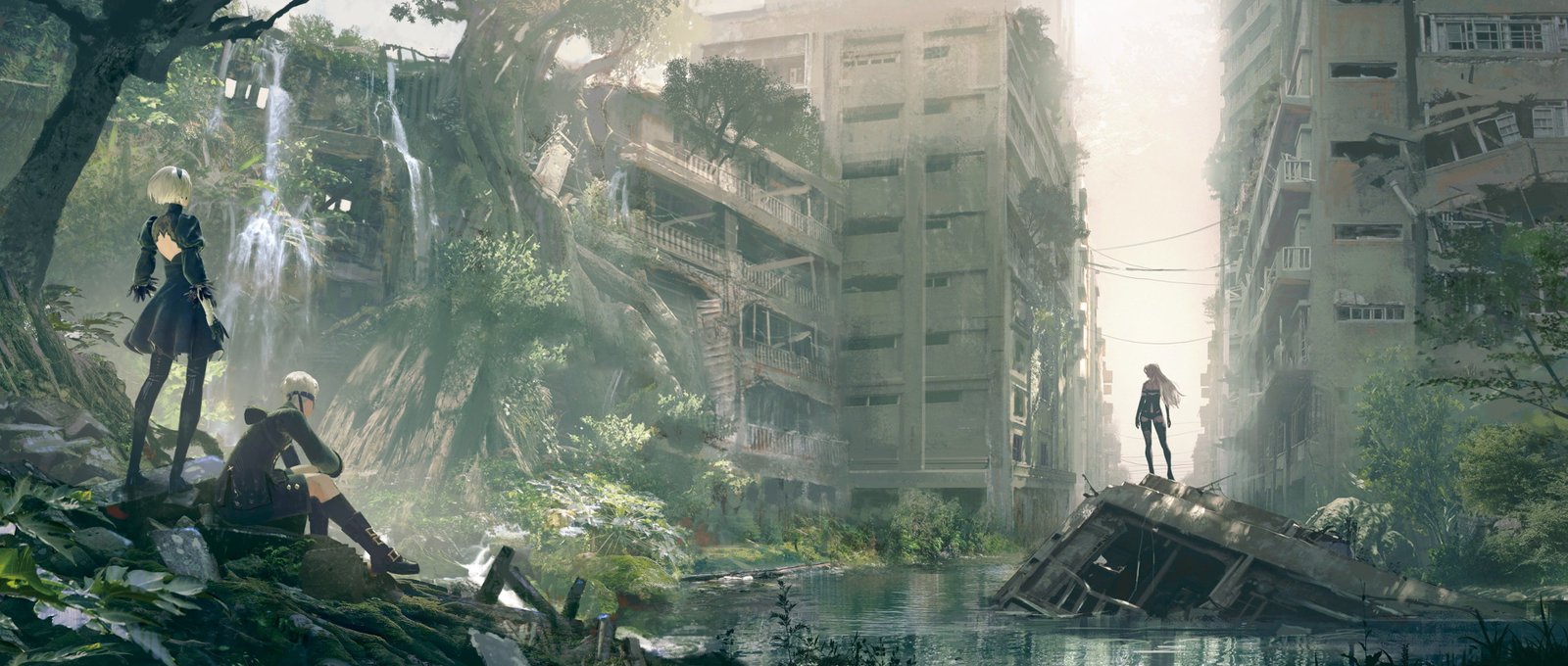 Nier Automata anime video games ruin cityscape 58 2k 4k