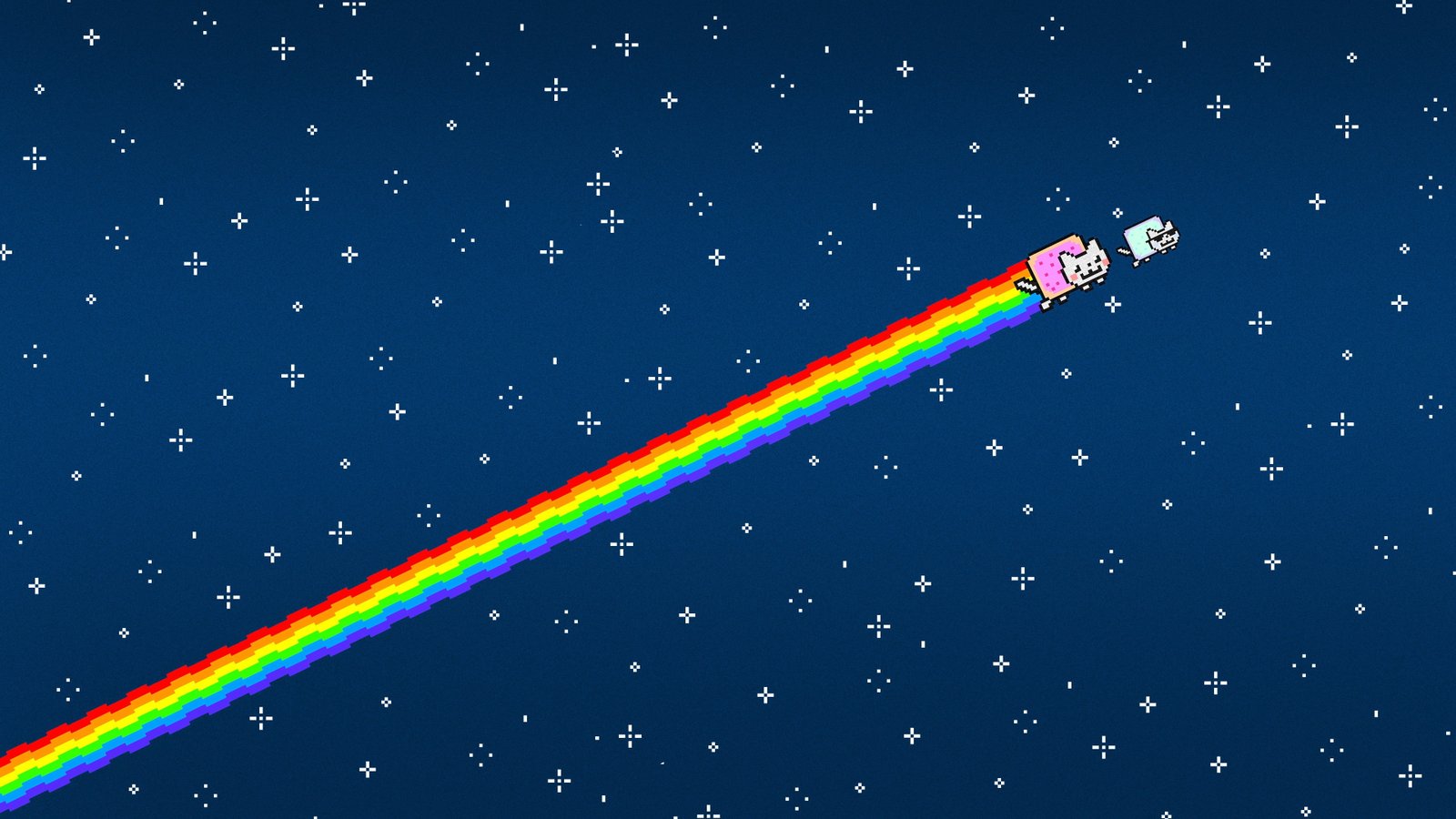 rainbow wallpaper Nyan Cat simple background minimalism 2k 4k