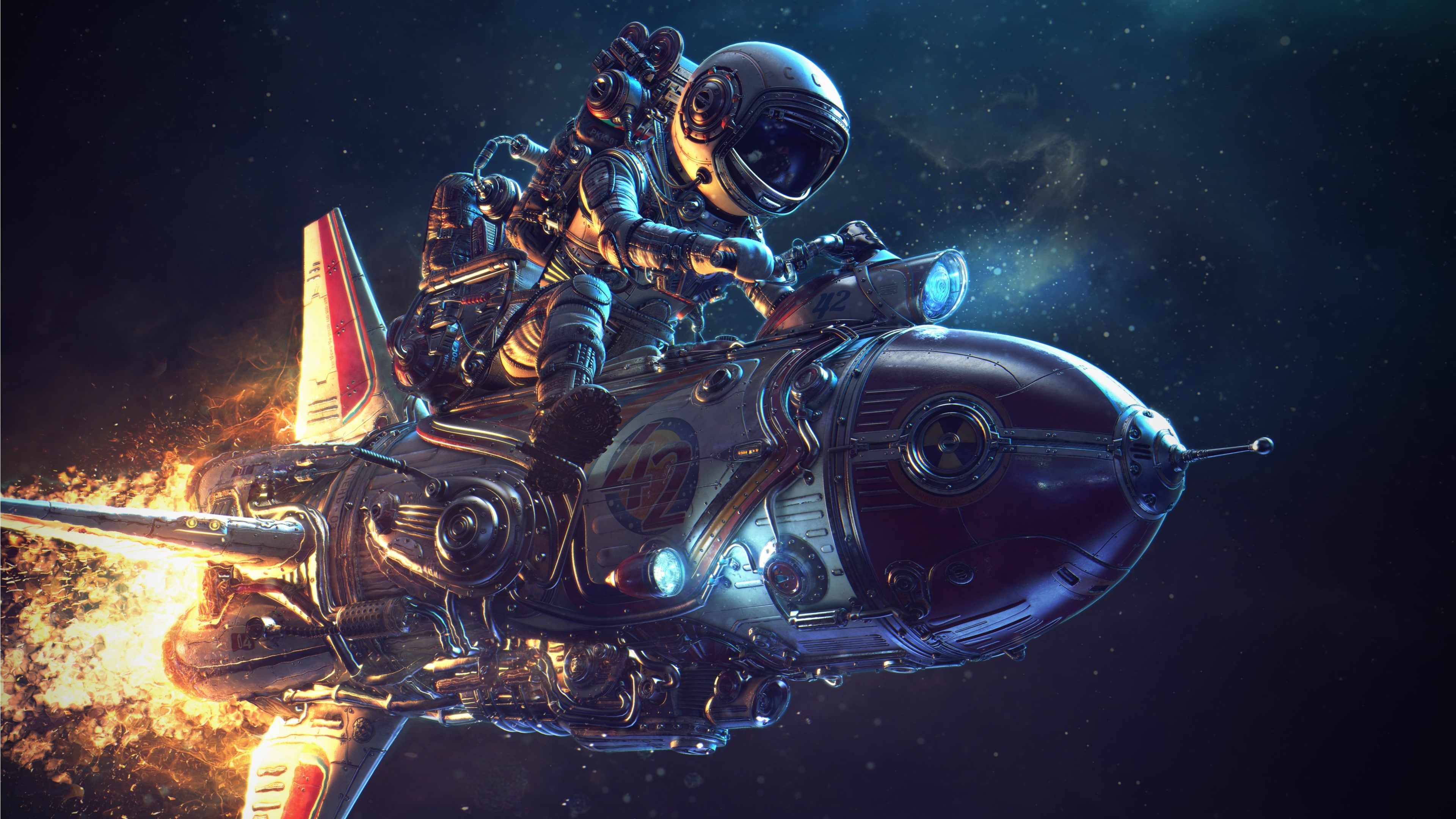 Rocket Space technology helmet headwear night transportation 2k 4k