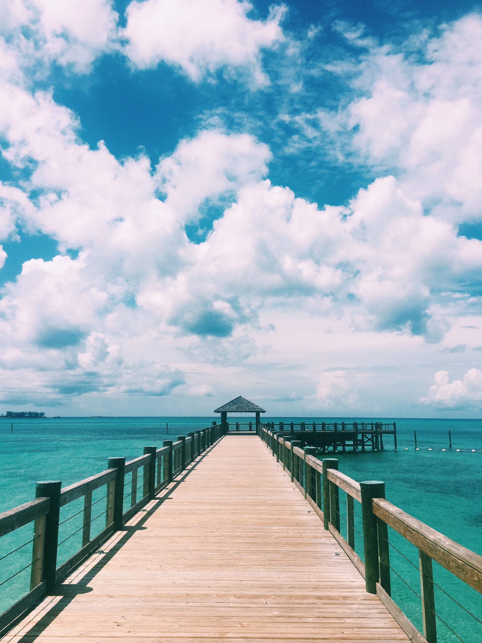 the bahamas calm vacation blue sky pier beach ocean 2k