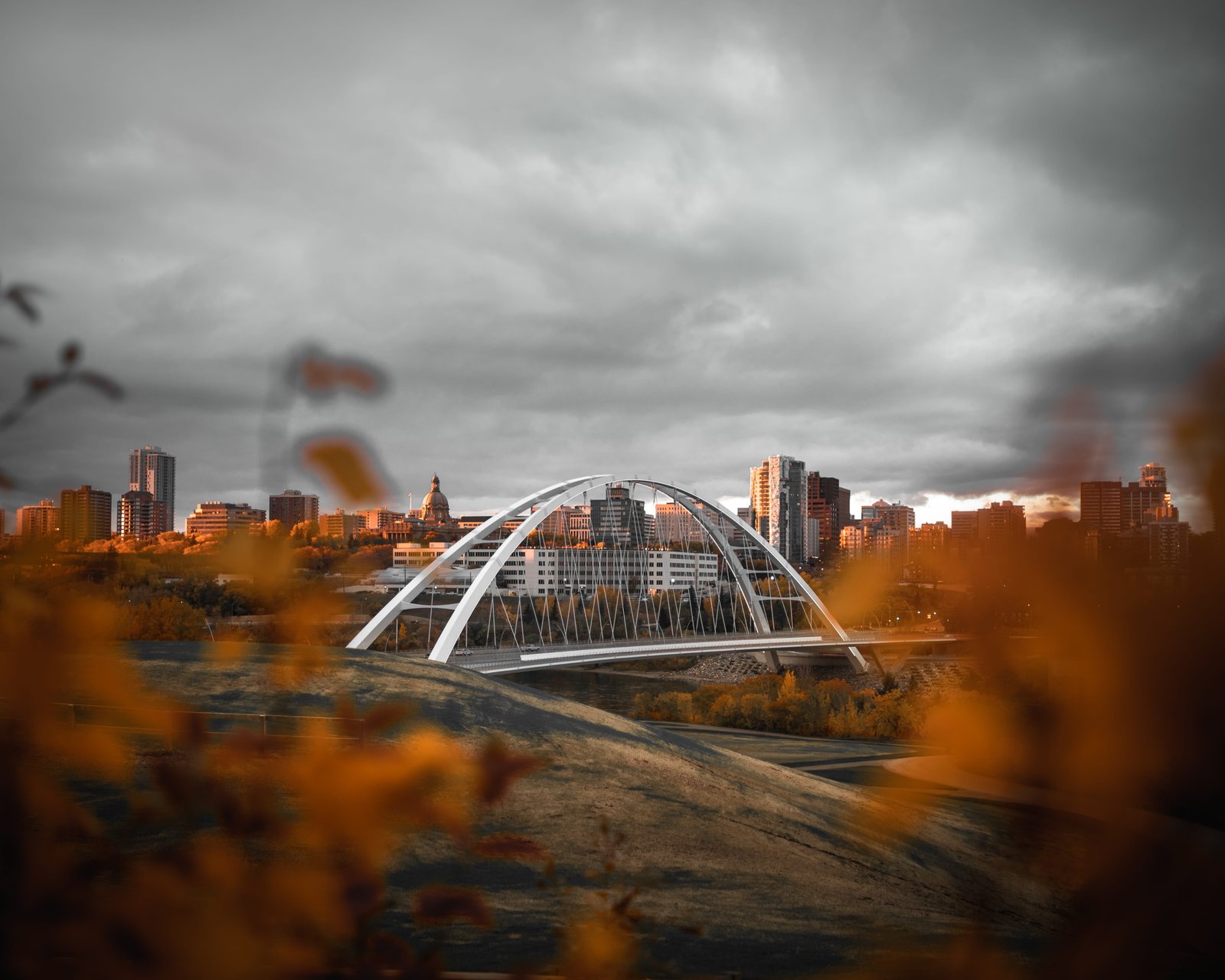 white bridge edmonton canada landscape scenery outdoors 2k 4k 5k