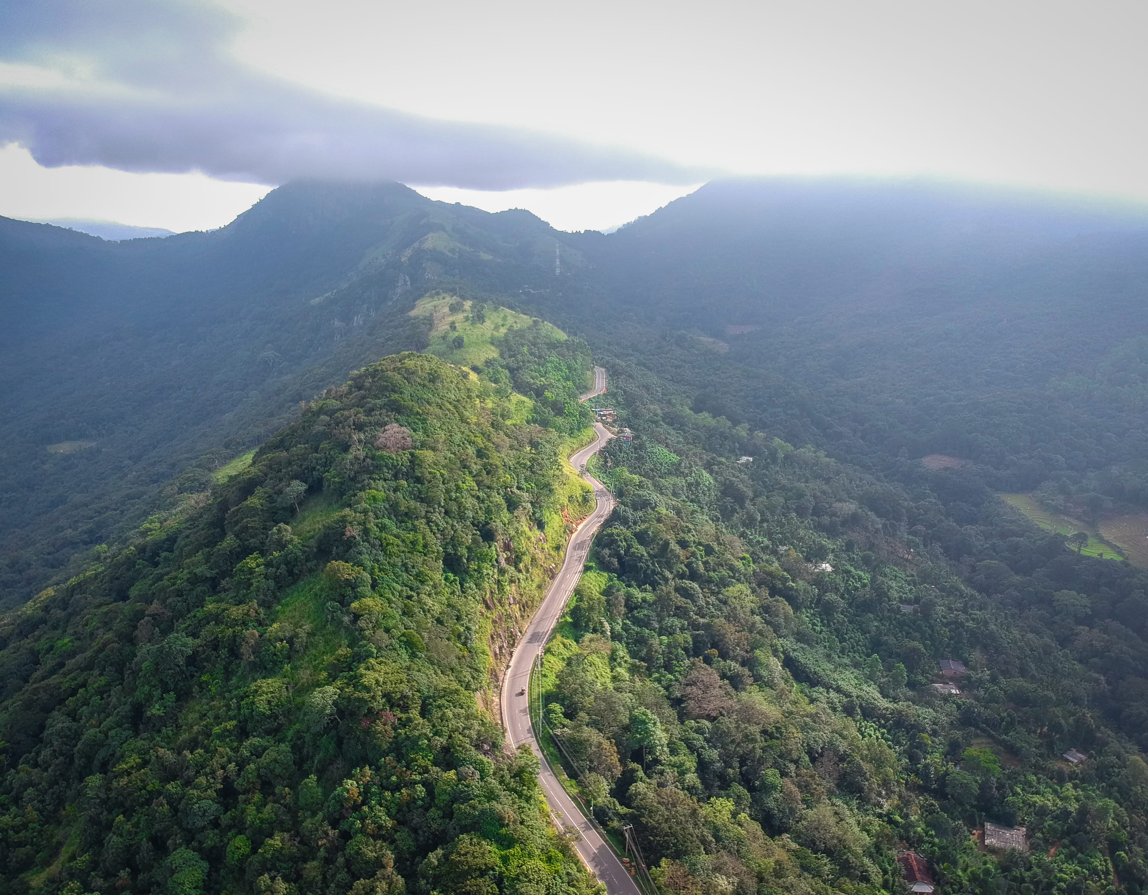 aerial mountain road scenery nature outdoors slope sri lanka 2k 4k