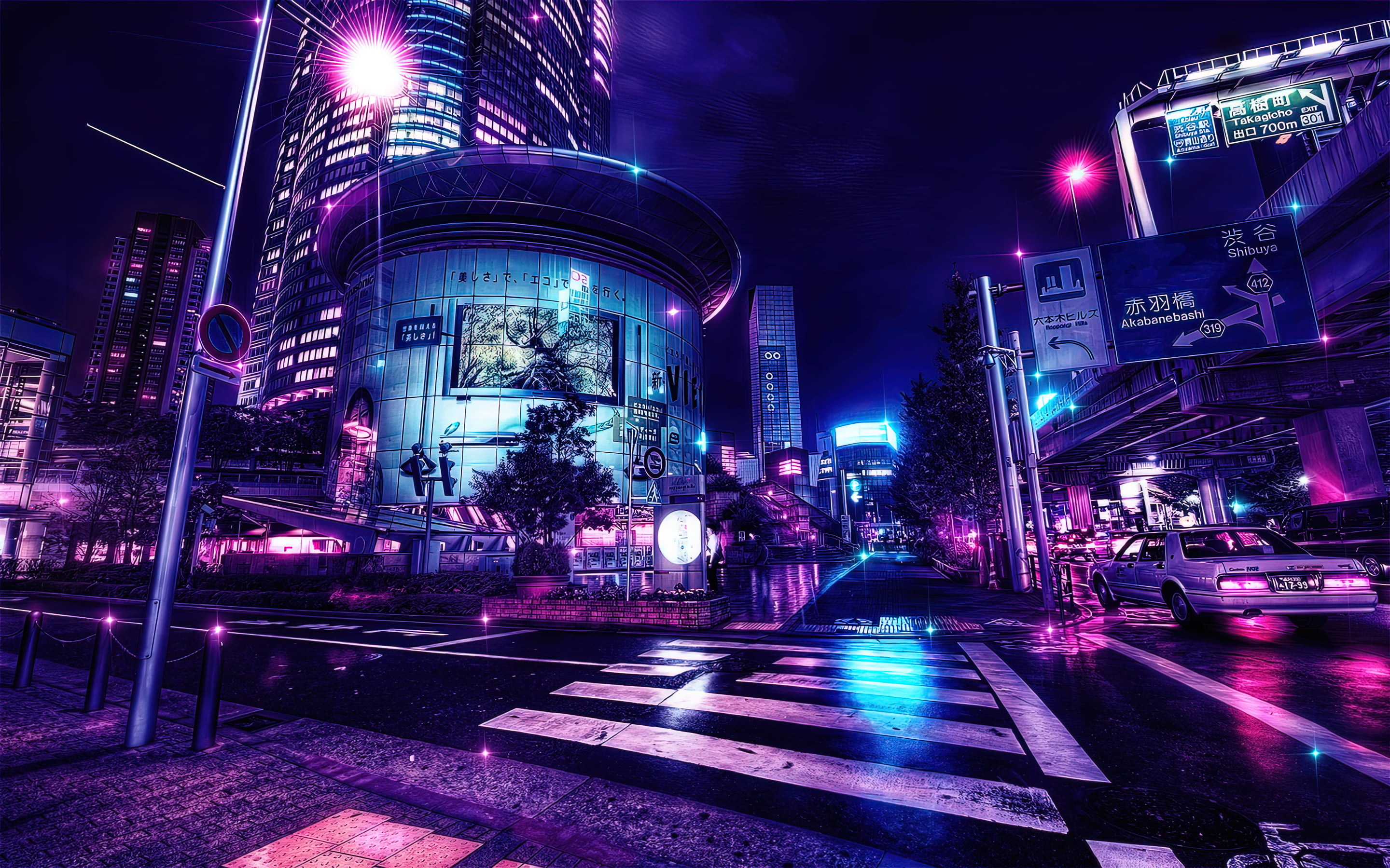 Anime city Tokyo edit Photoshop Neo noir Color Burst 2k