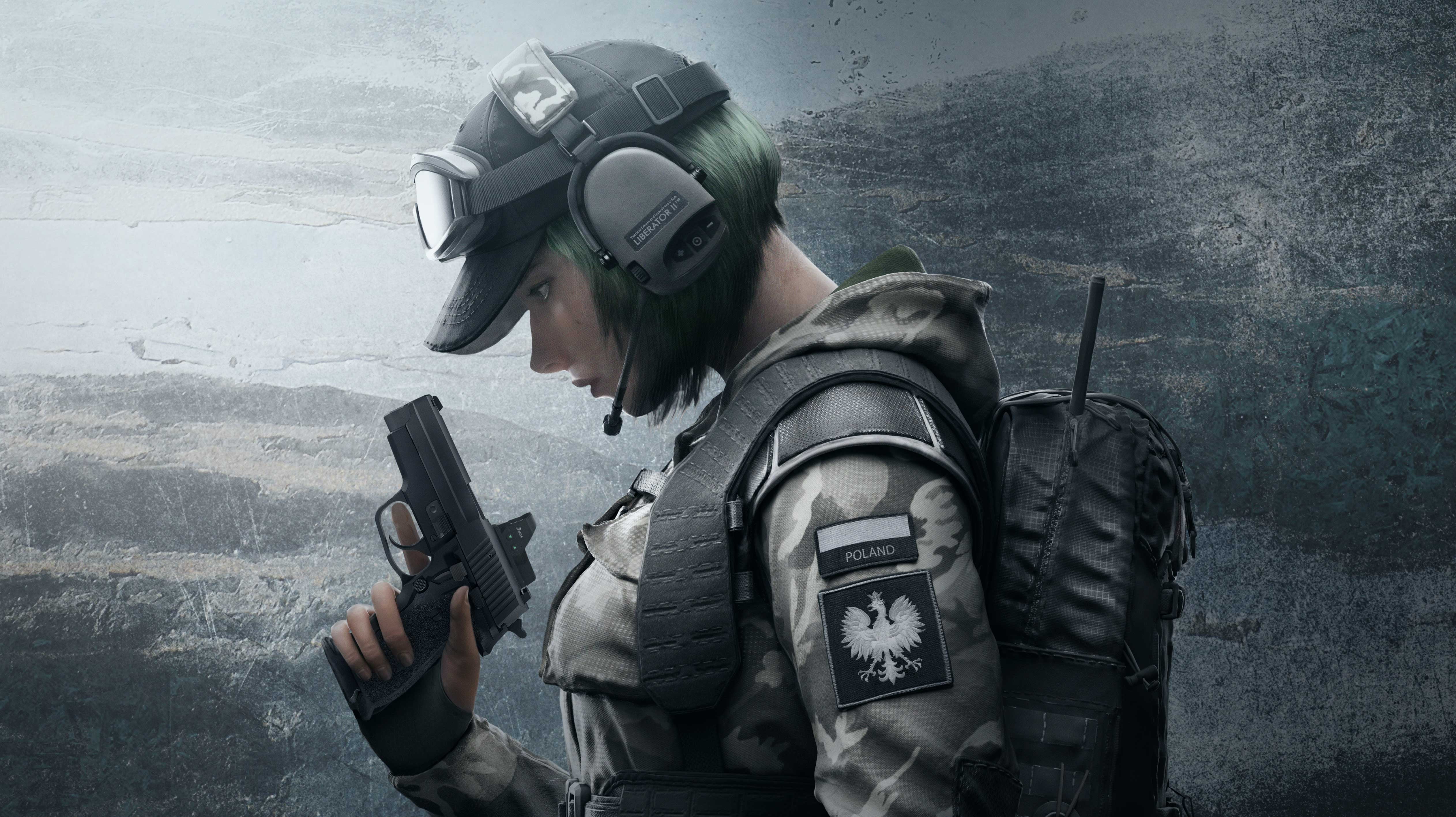 green hair girl anime character Rainbow Six Siege Ela Bosak 2k 4k 5k