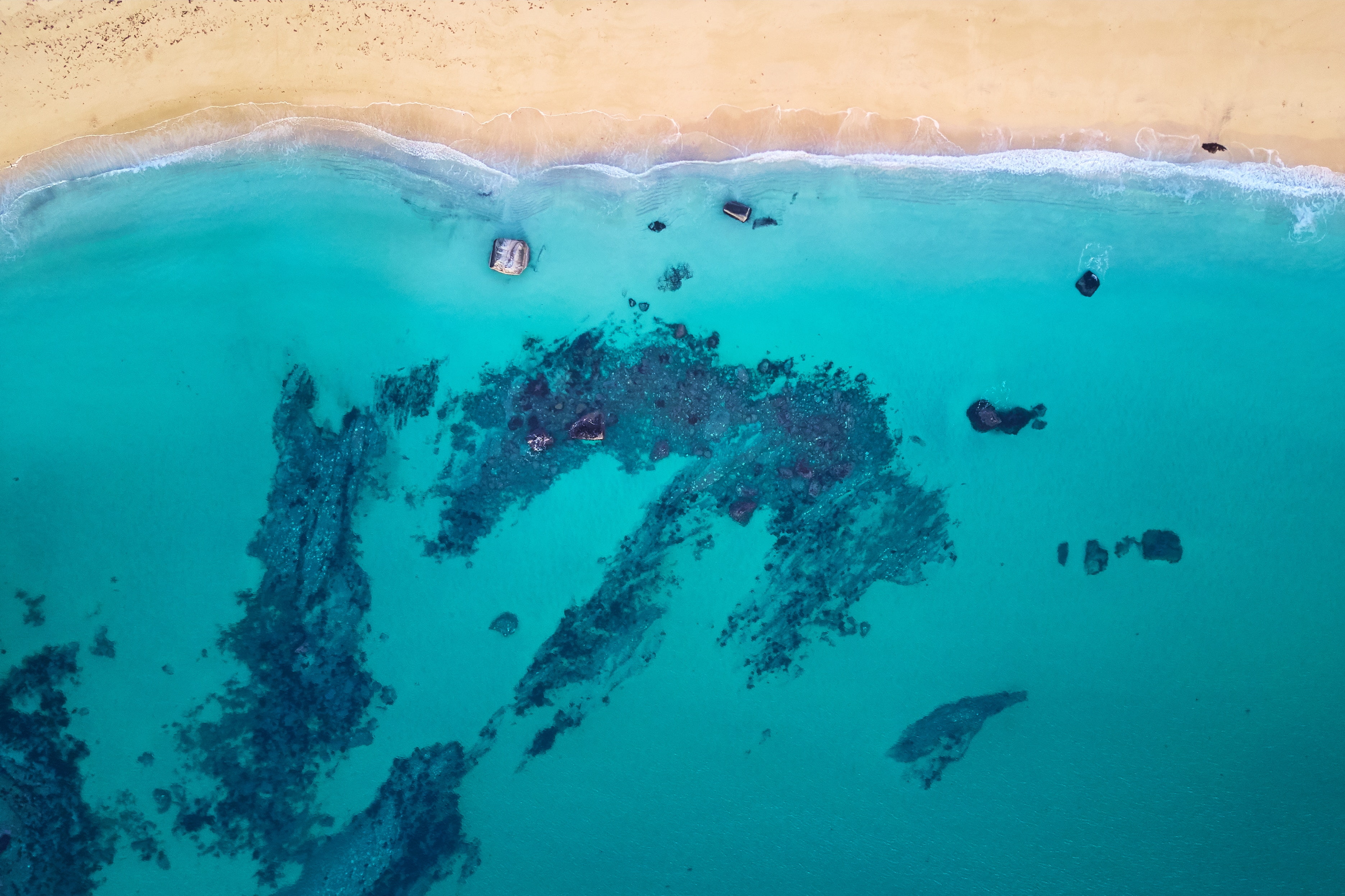 nature water beach boat aerial view cyan sea underwater 2k 4k