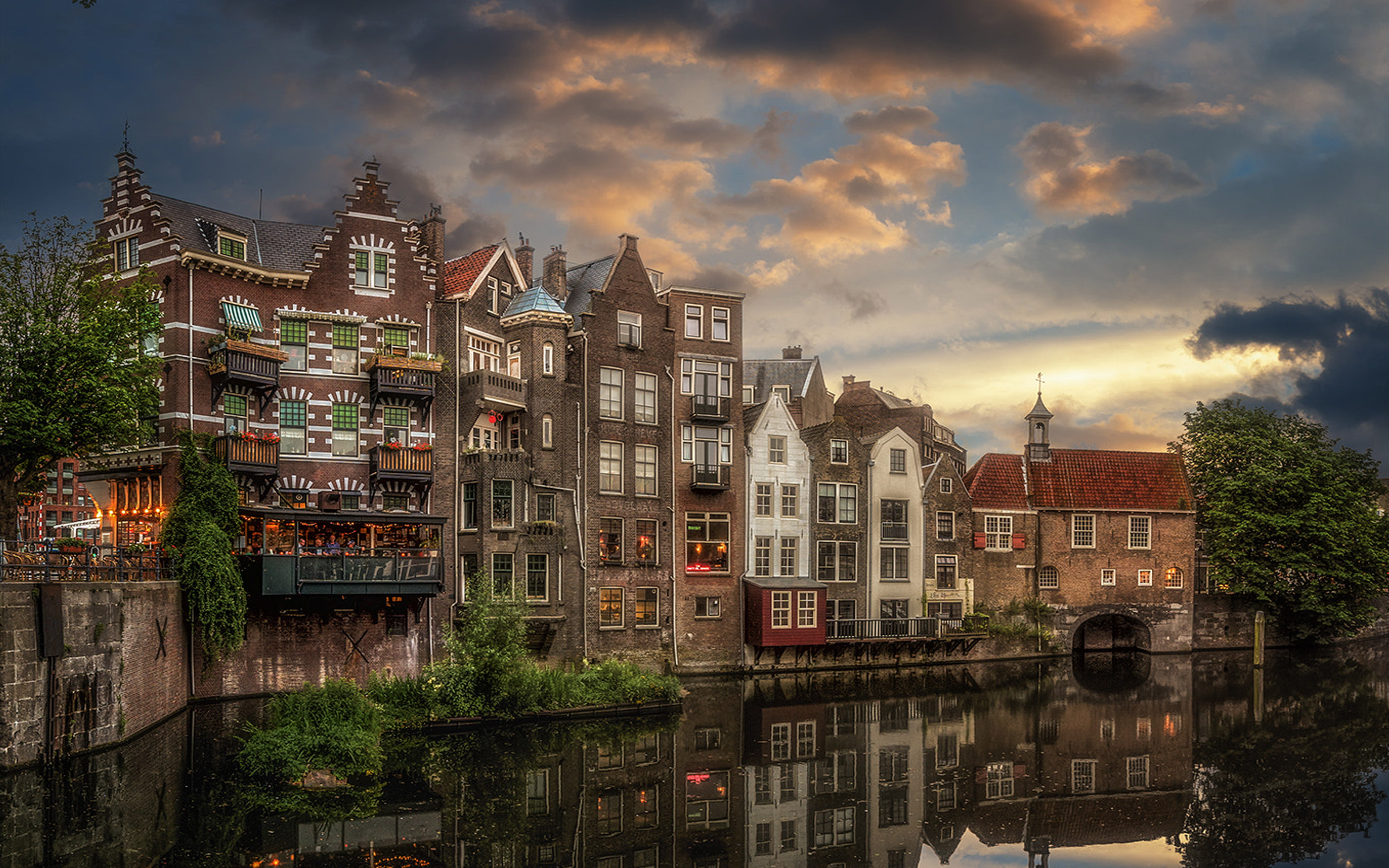 Part Of Rotterdam In The District Delfshaven Desktop Hd Wallpaper For Pc Tablet And Mobile 2k 4k