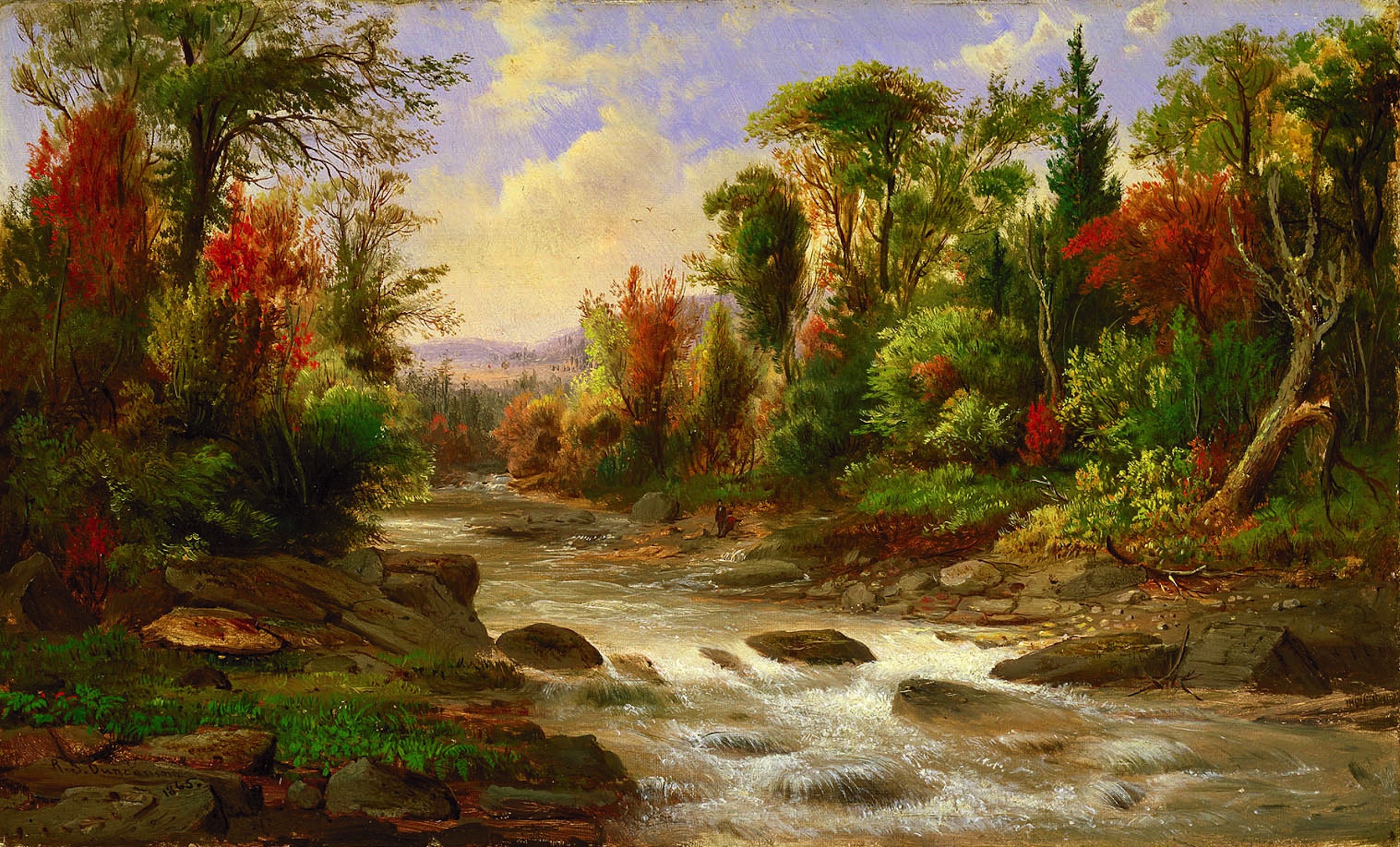 photo of river surround by trees painting robert duncanson landscape 2k