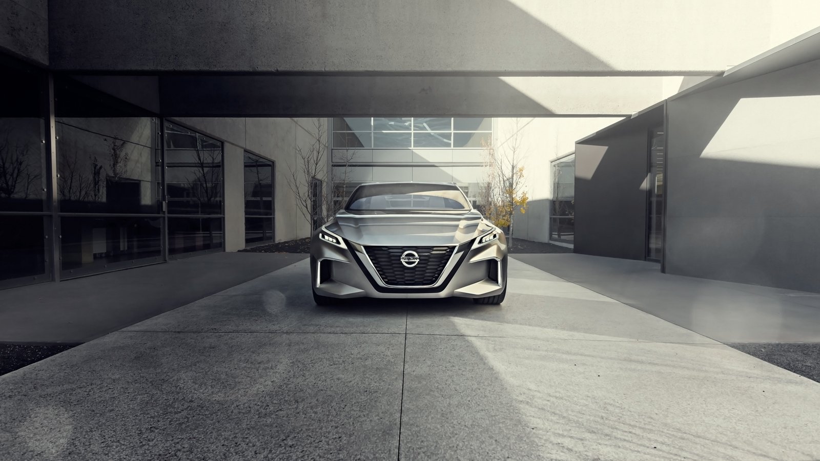 silver car Nissan Vmotion 2 0 HD wallpaper concept front 2k 4k 5k