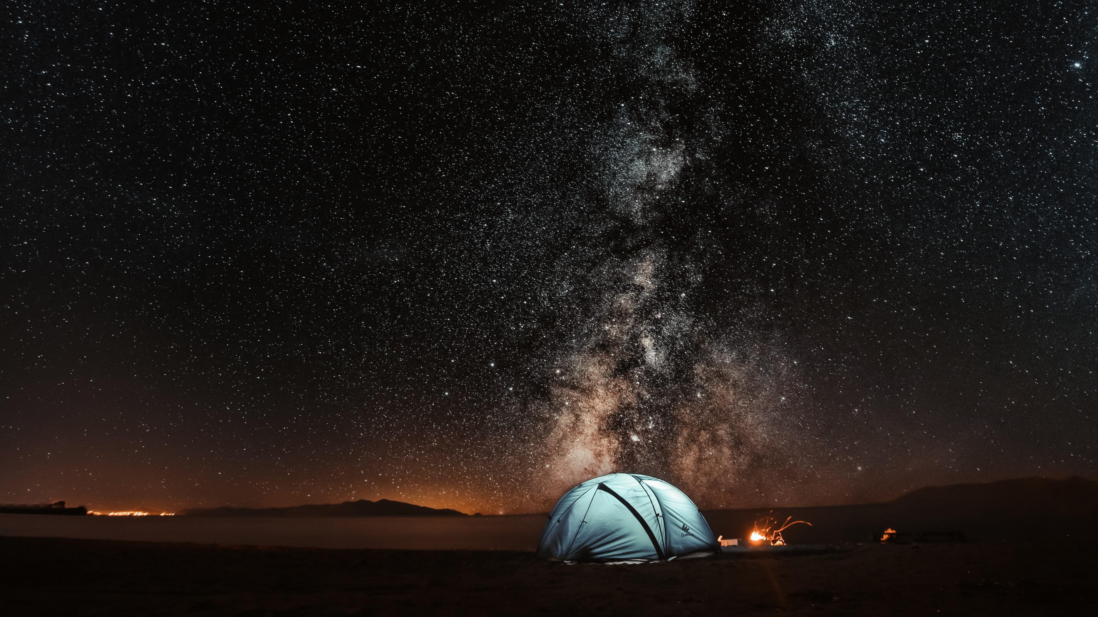 starry sky tent night galaxy phenomenon photography stars 50 2k 4k