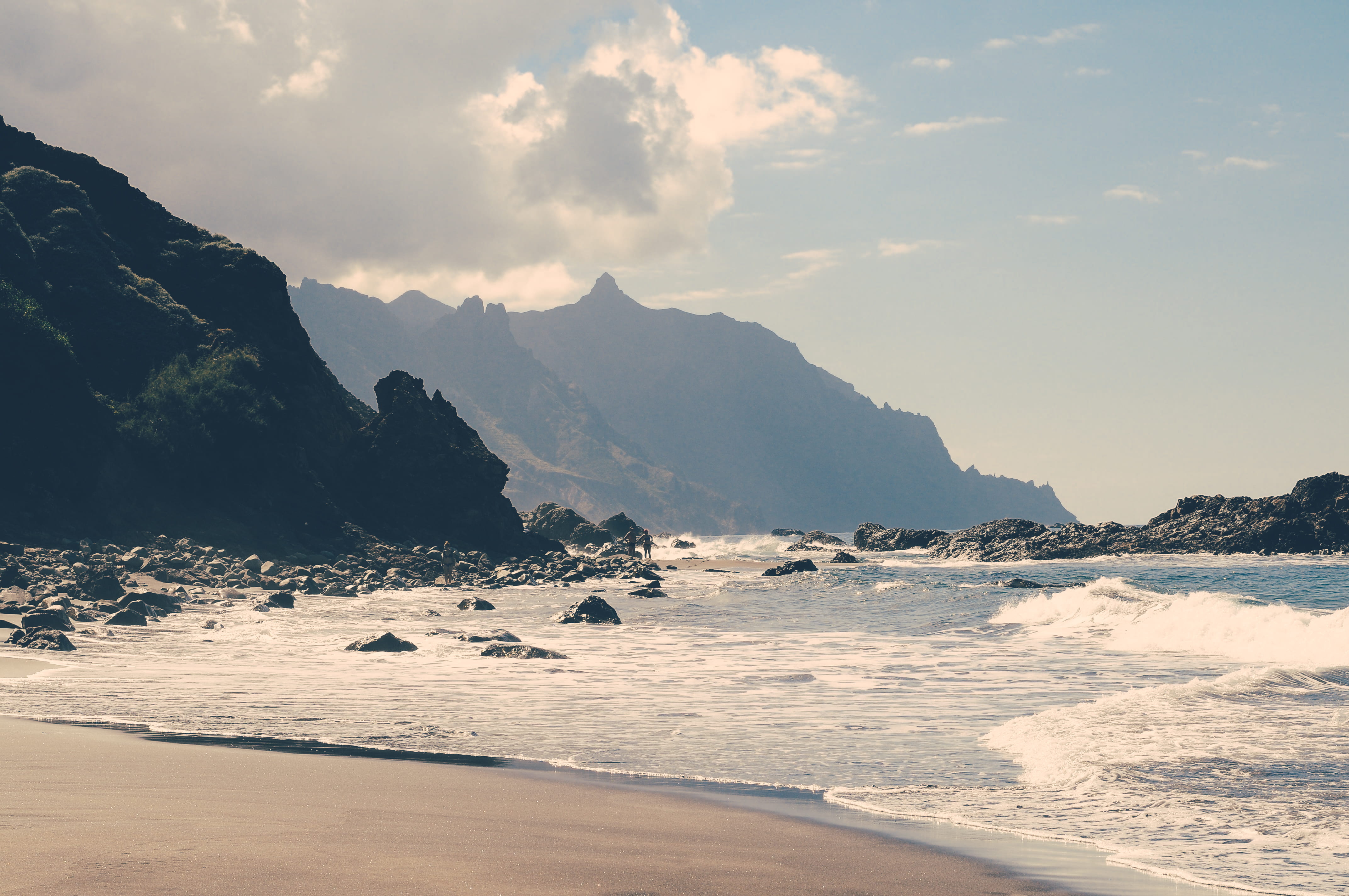 tenerife spain beach hidden anaga roque sea water 2k 4k