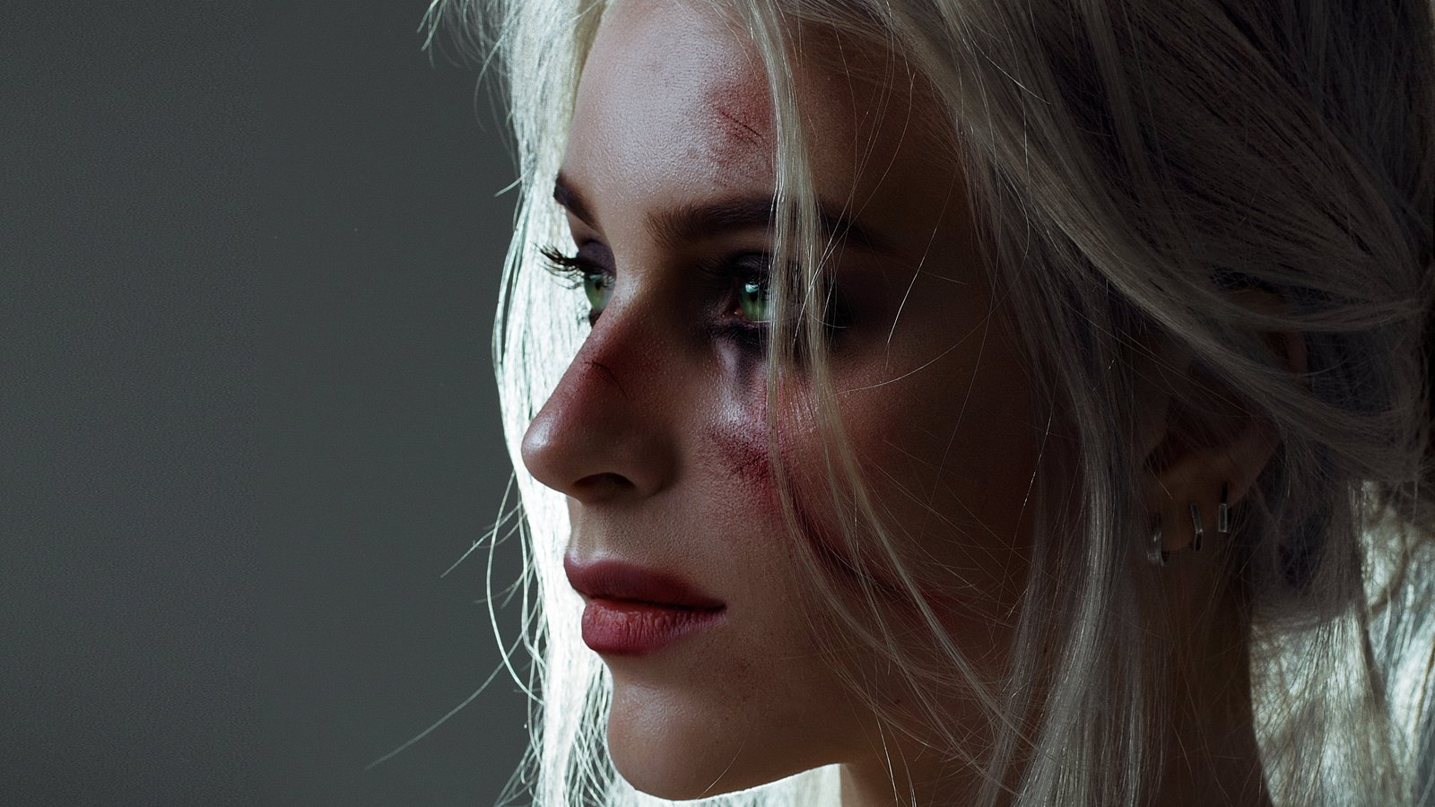 Women Cosplay Ciri The Witcher Face Green Eyes 3 Wild Hunt 2k 4k