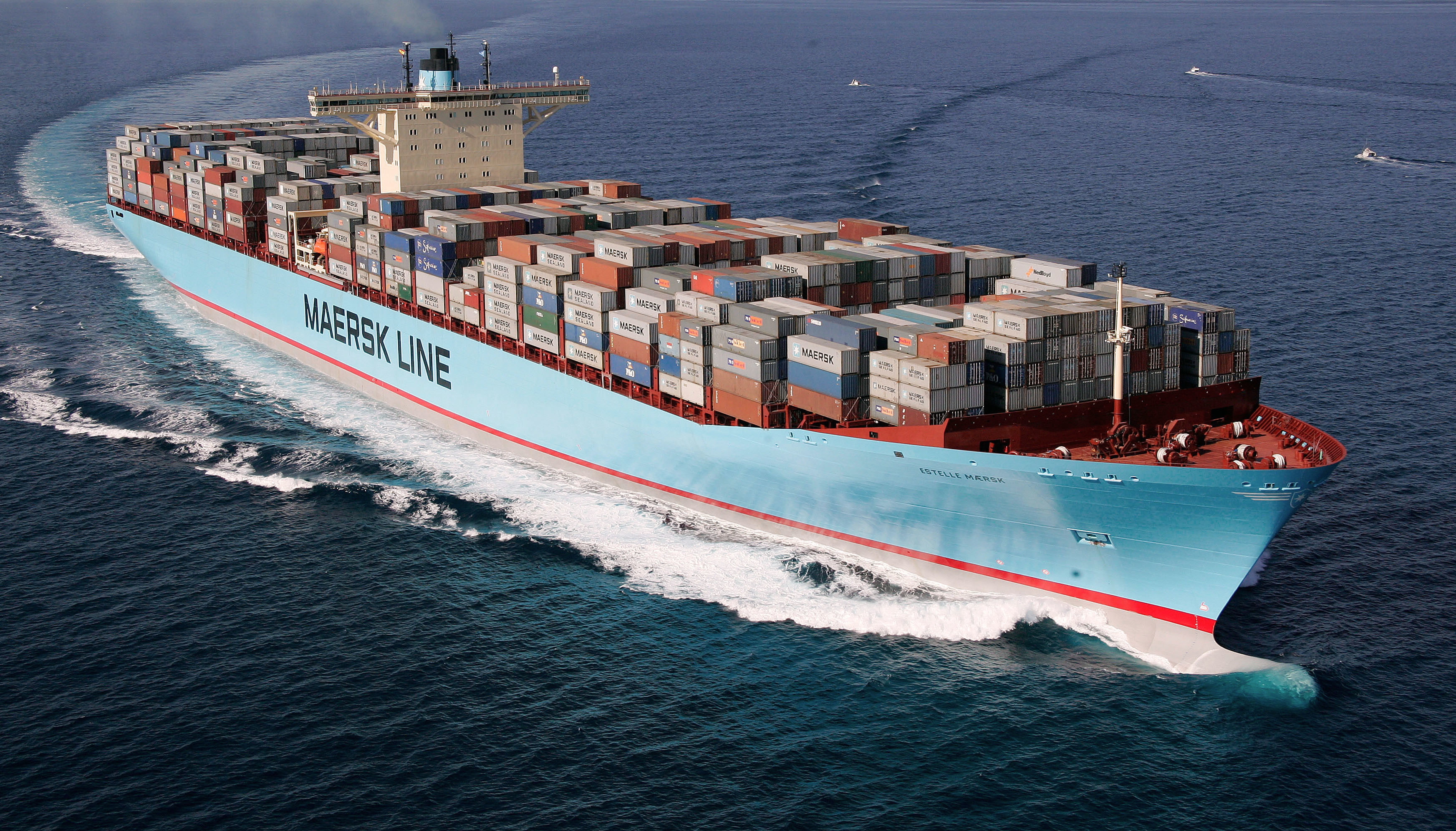 blue cargo ship Sea Day The A container Tank Maersk Line 2k