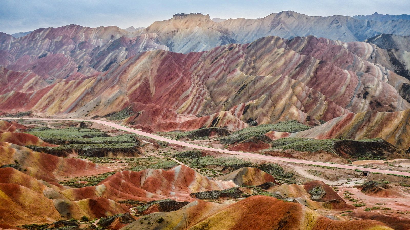 canyon illustration zhangye scenery colorful danxia mountain 2k 4k 5k