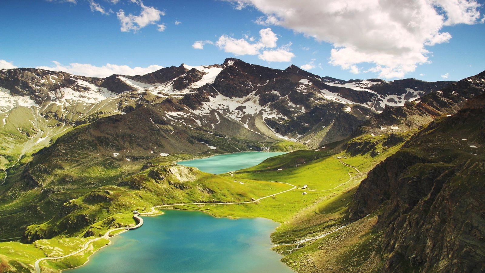 glacial lake landscape mountain lakes europe piedmont torino 2k 4k