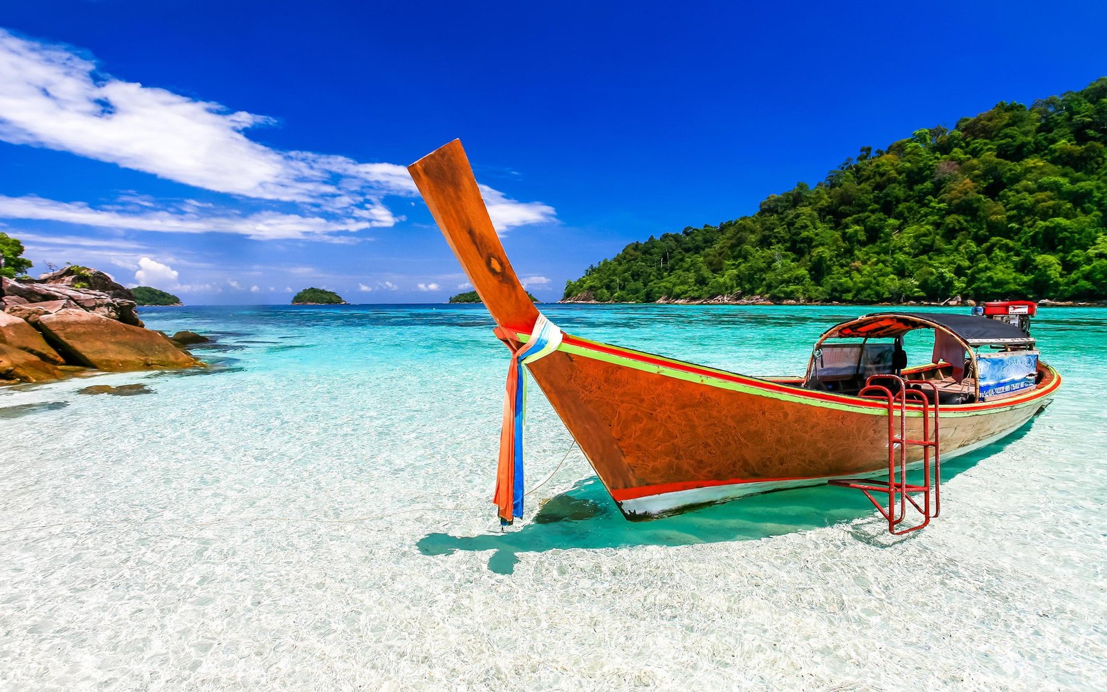 Koh Lipe Long Tail Baad Desktop Wallpaper Hd water sea land 2k 4k