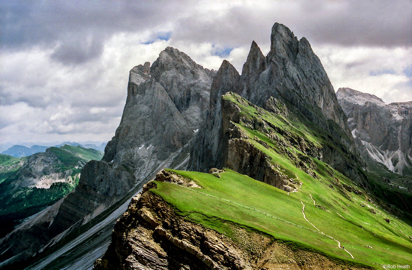 landscape photography of mountain under cloudy day Dolomites 2k