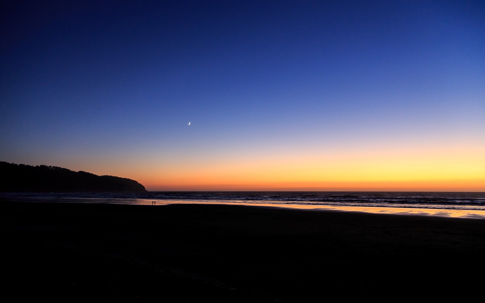 landscape sunset sea beach silhouette horizon 2k 4k 5k