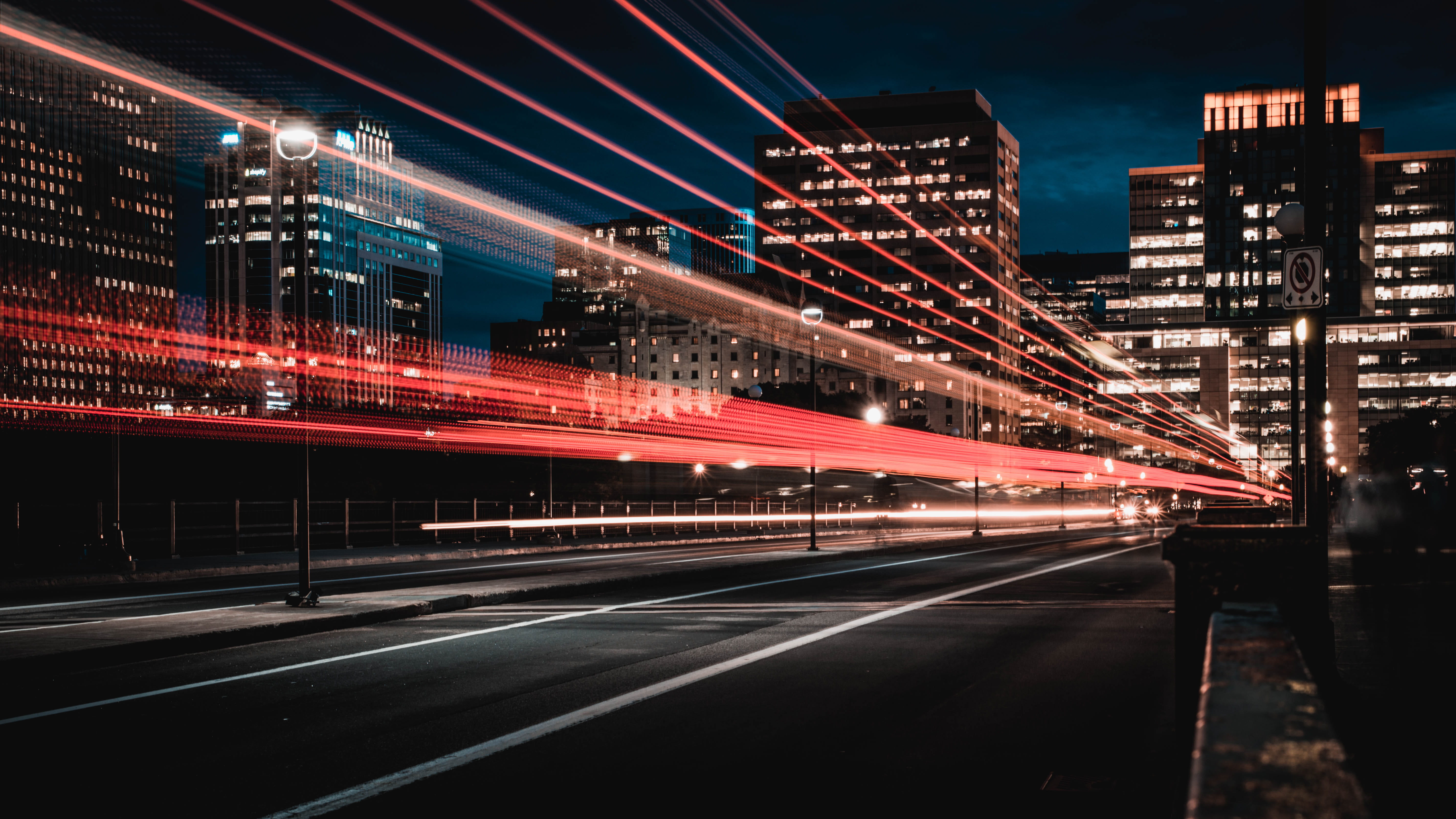 long exposure photography of road and cars time lapse lights passing by the on city during nighttime 2k 4k 5k