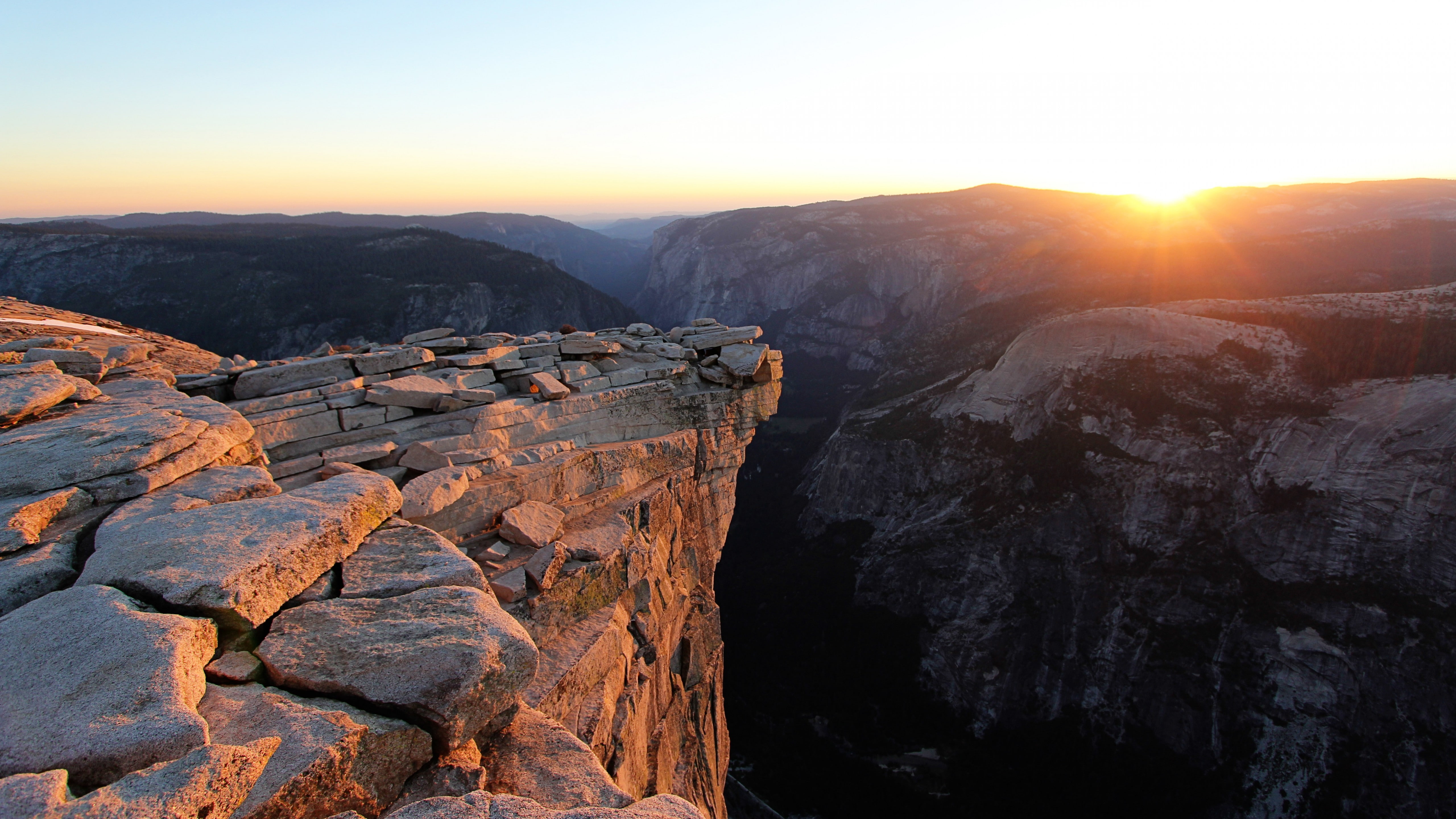 mountain cliff photo during sunset Half Dome wallpaper 2k 4k 5k