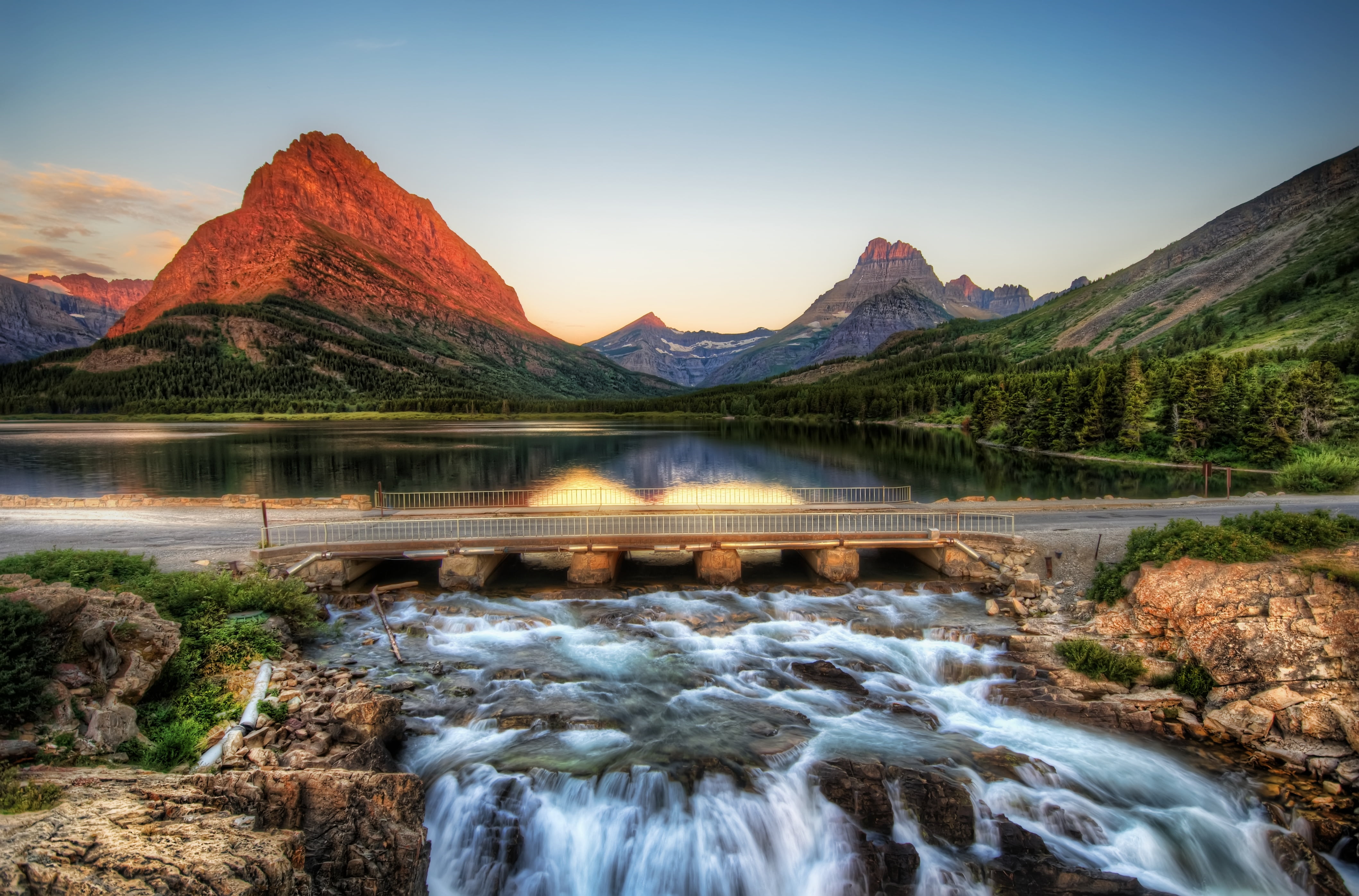 mountain near body of water during daytime Edge Glacier National Park 2k 4k
