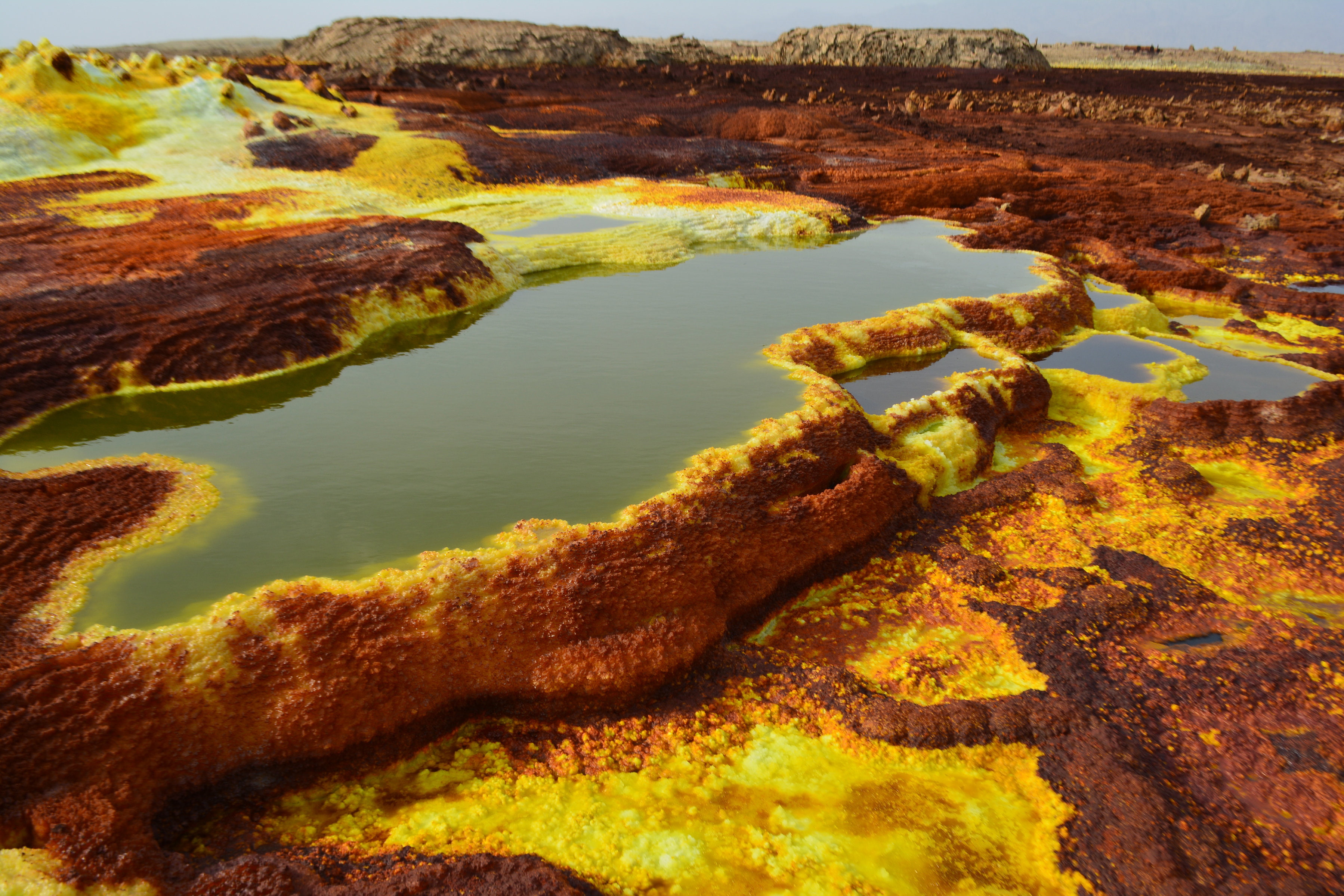 nature landscape Ethiopia desert Danakil Desert sulphur 2k 4k
