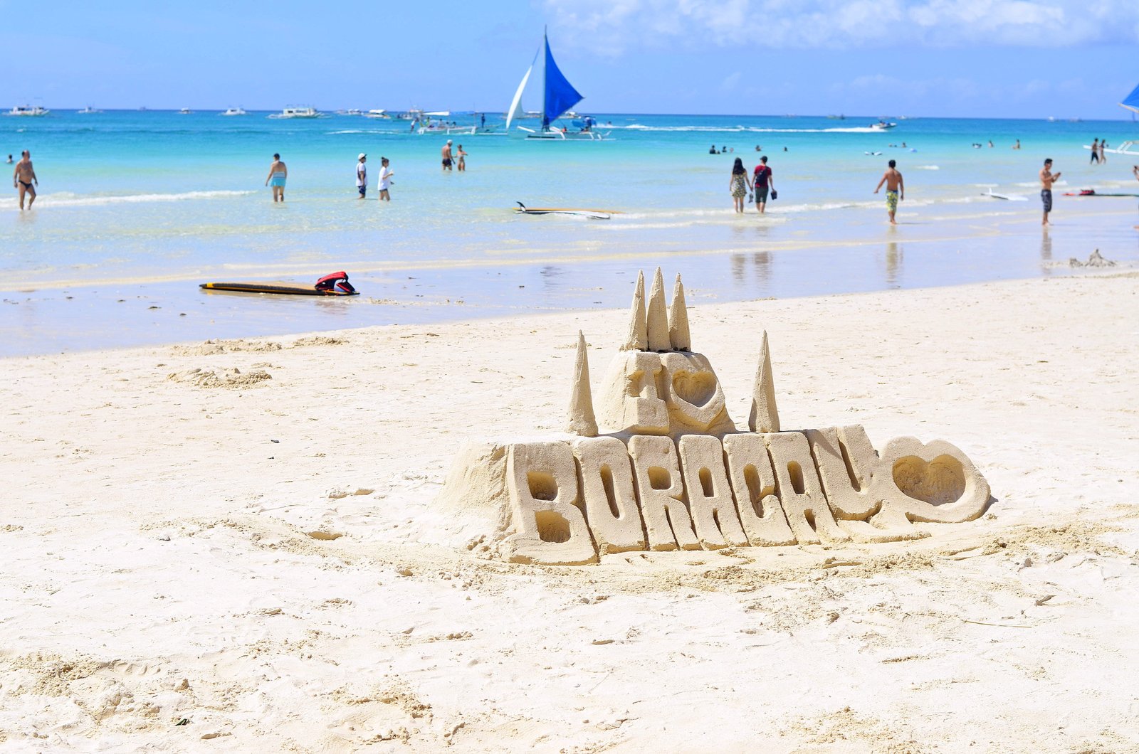 people walking on Boracay beach land water sea sand sky 2k 4k 5k