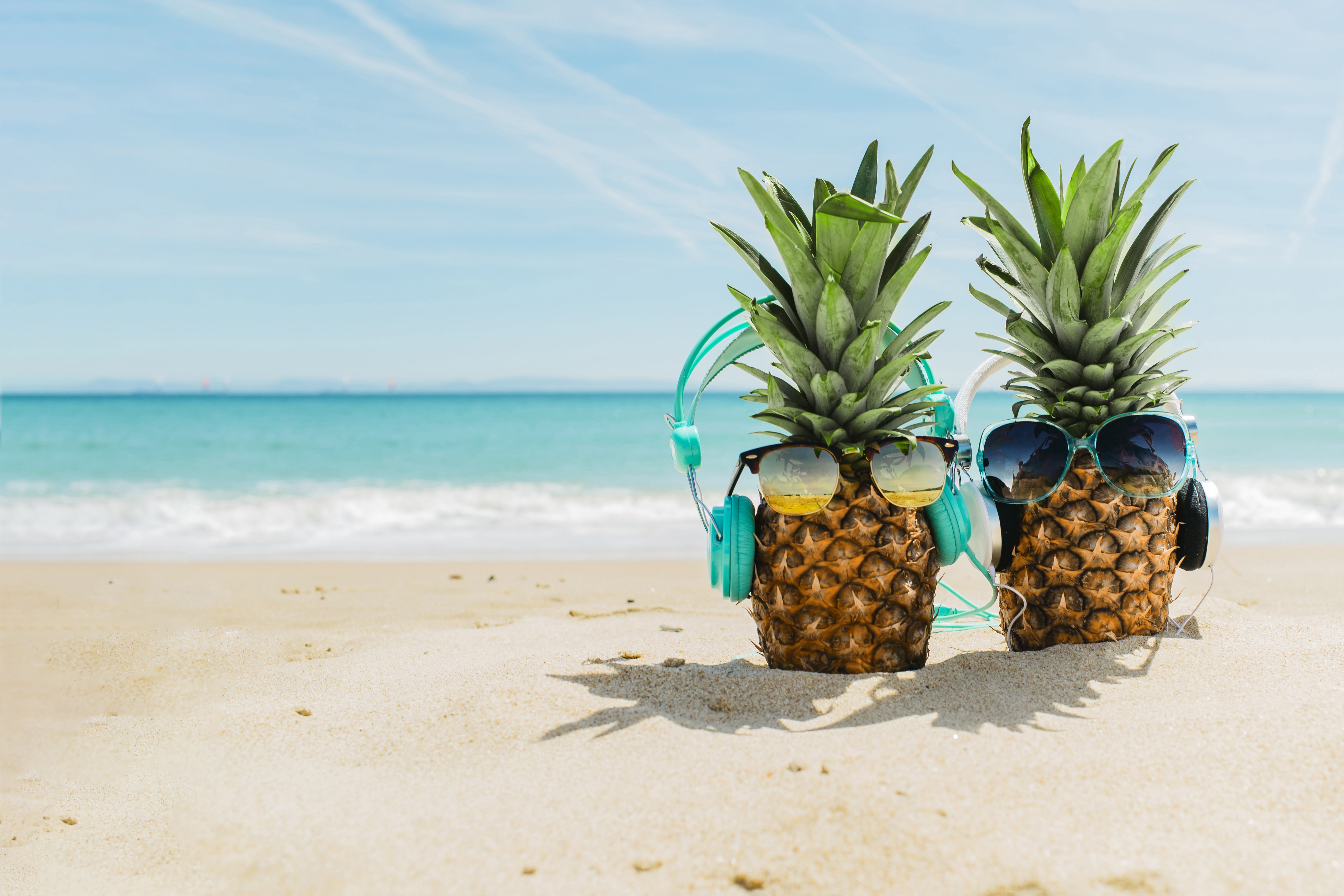 sand sea beach summer stay headphones glasses pineapple 2k 4k 5k