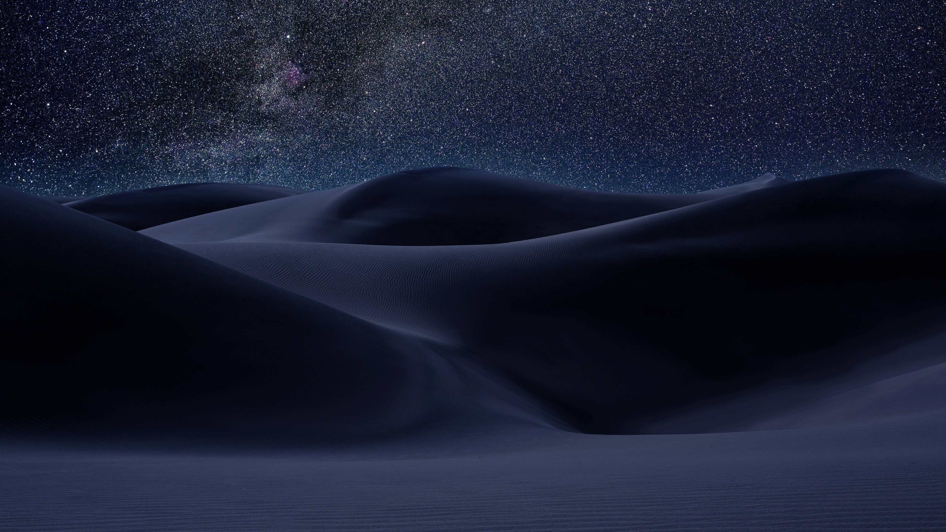 stars sky starry night desert dunes milky way darkness 2k 4k