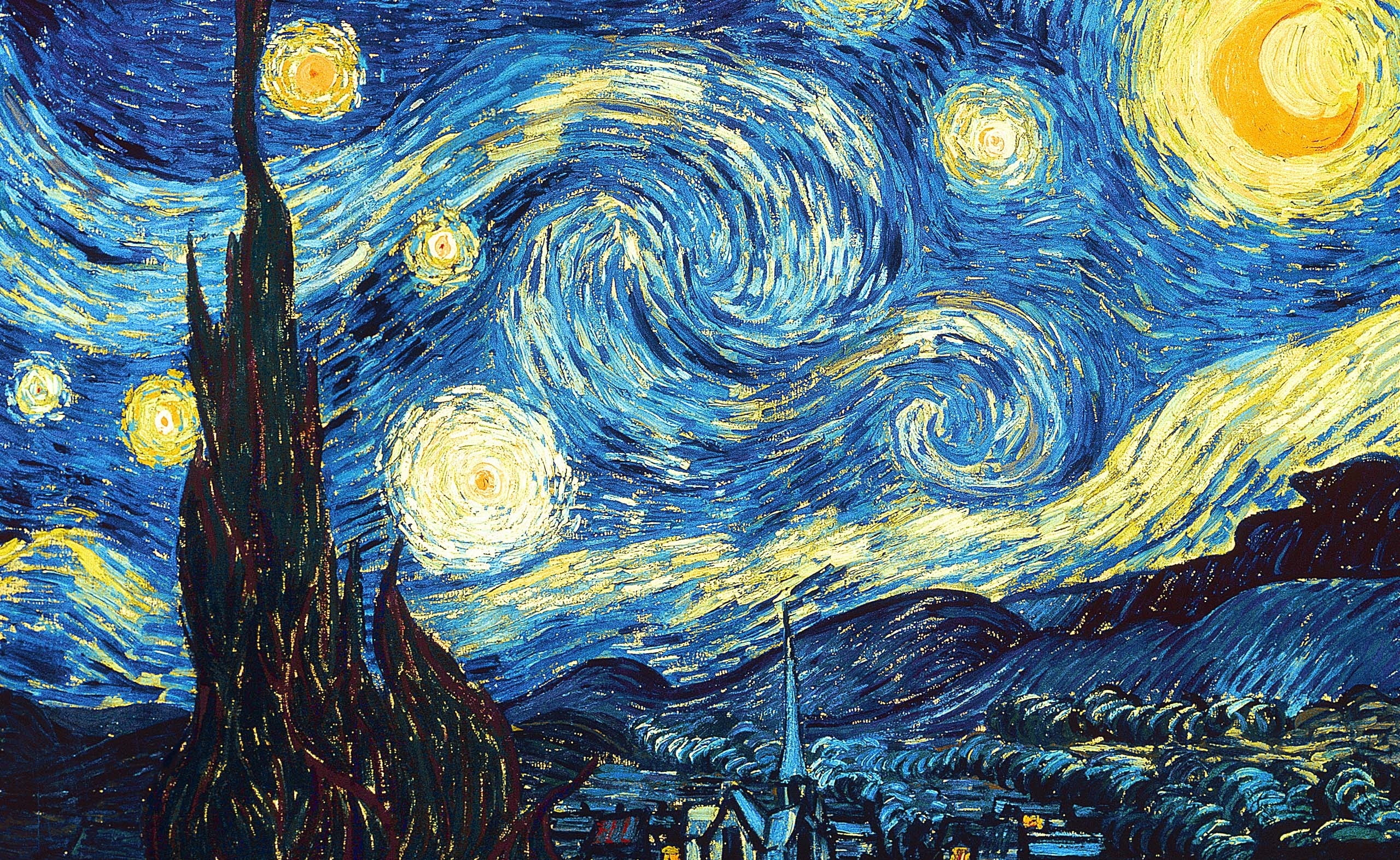 The Starry Night by Vincent van Gogh painting 2k
