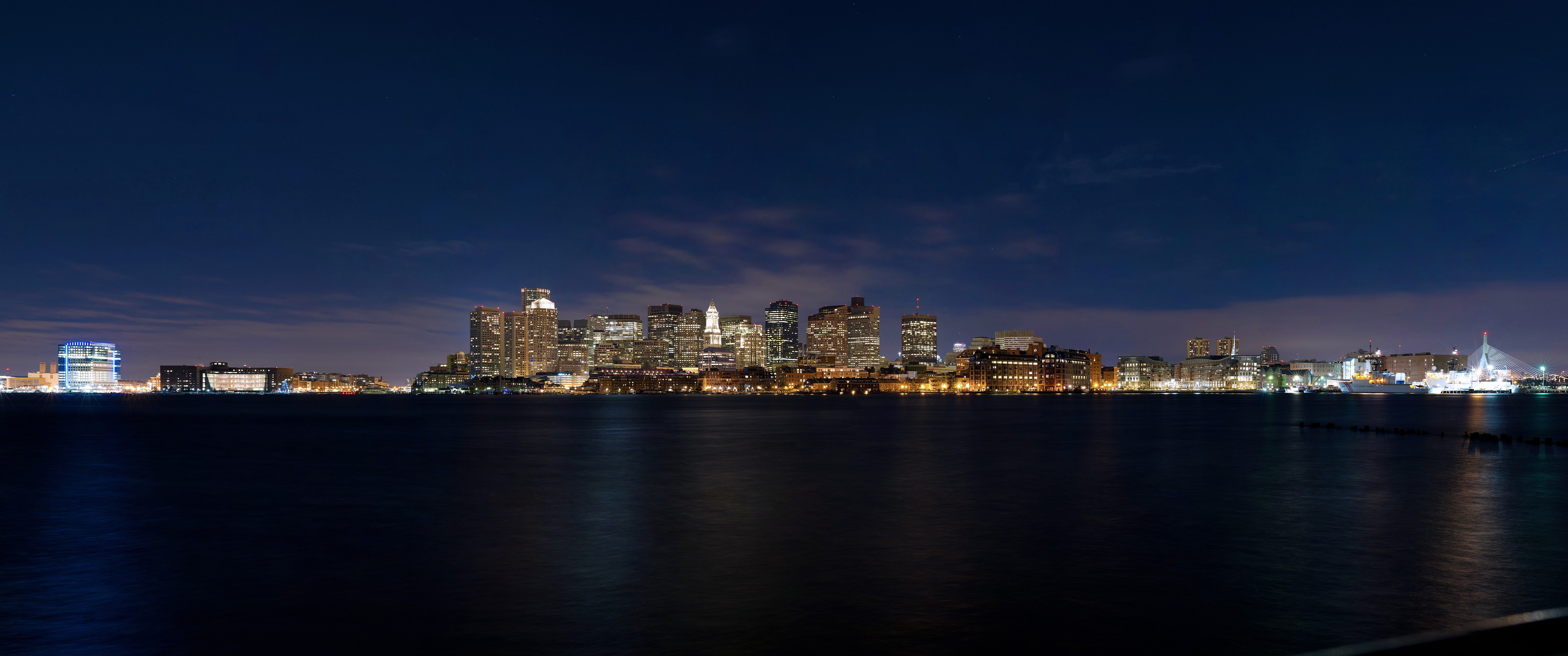 ultrawide Boston skyline landscape architecture built structure 2k 4k 5k