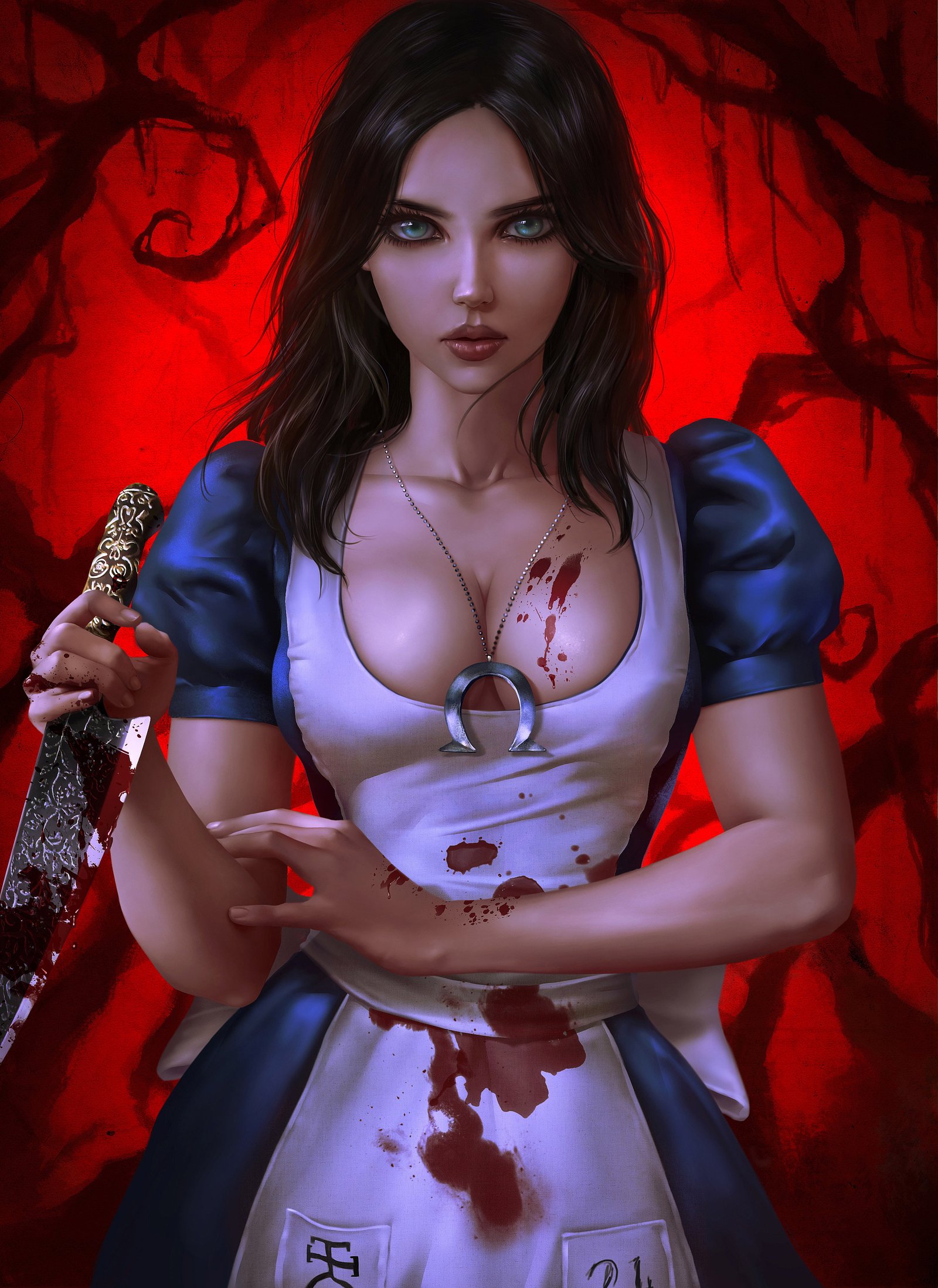 Alice illustration digital art artwork women portrait display 2k