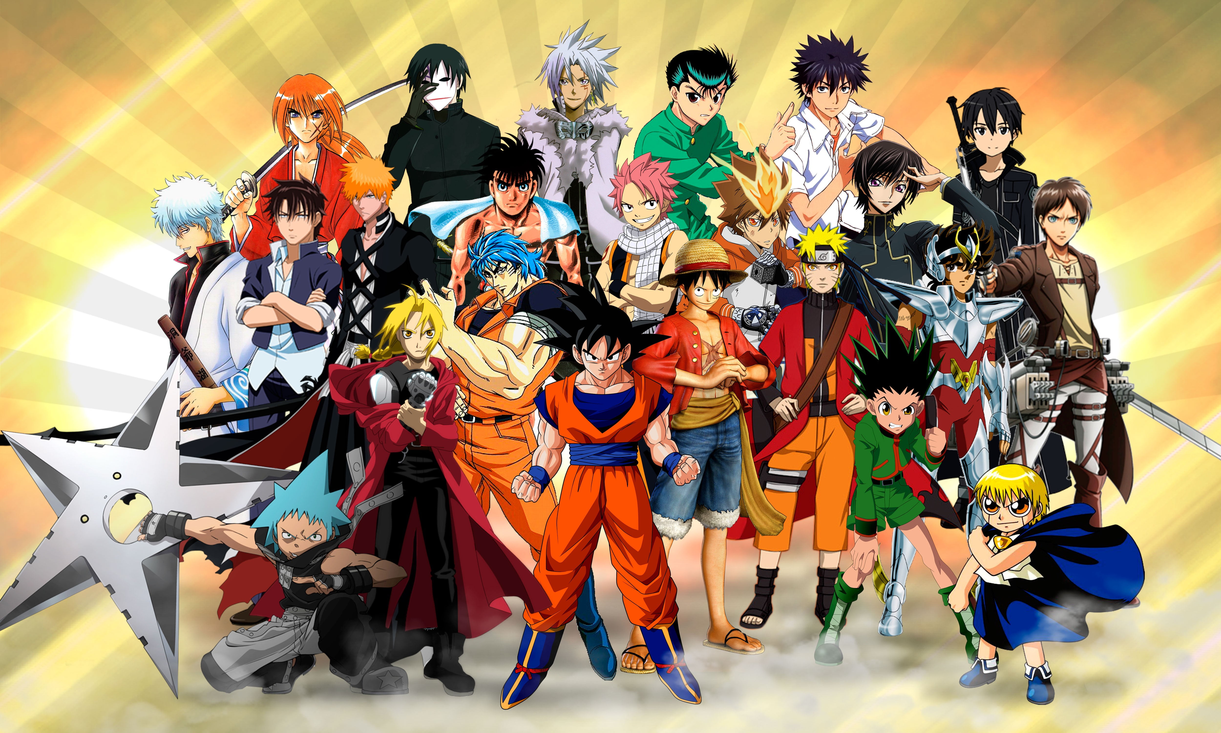 assorted anime characters illustration wallpaper 2k 4k 5k