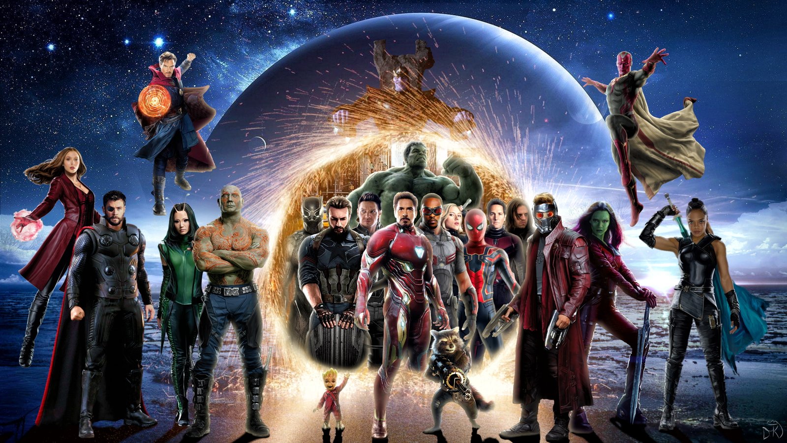 Avengers Infinity War Marvel Comics Superheroes group of people 2k 4k