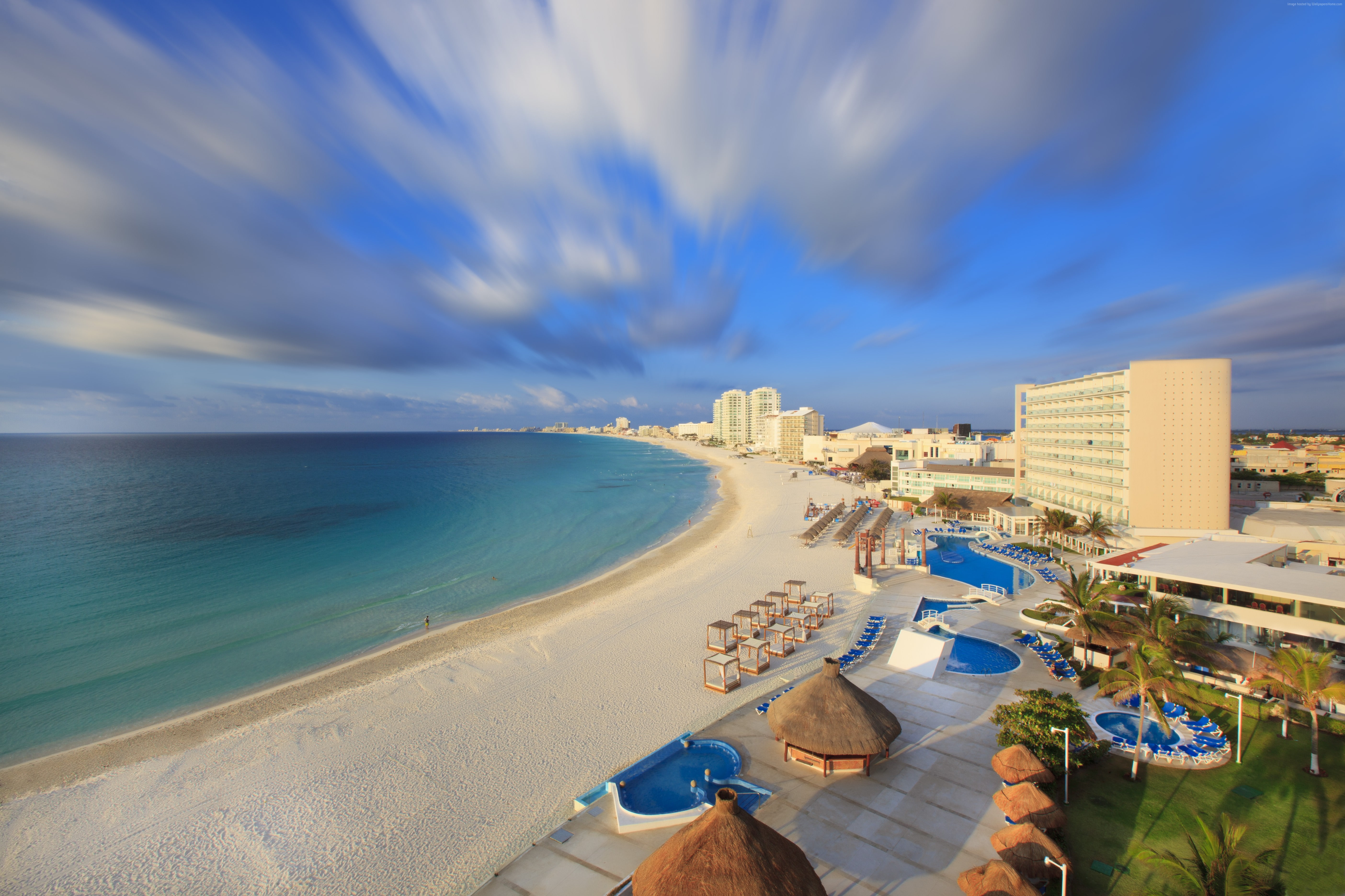 beach sea sky resort Best beaches of Cancun ocean 2k 4k 5k