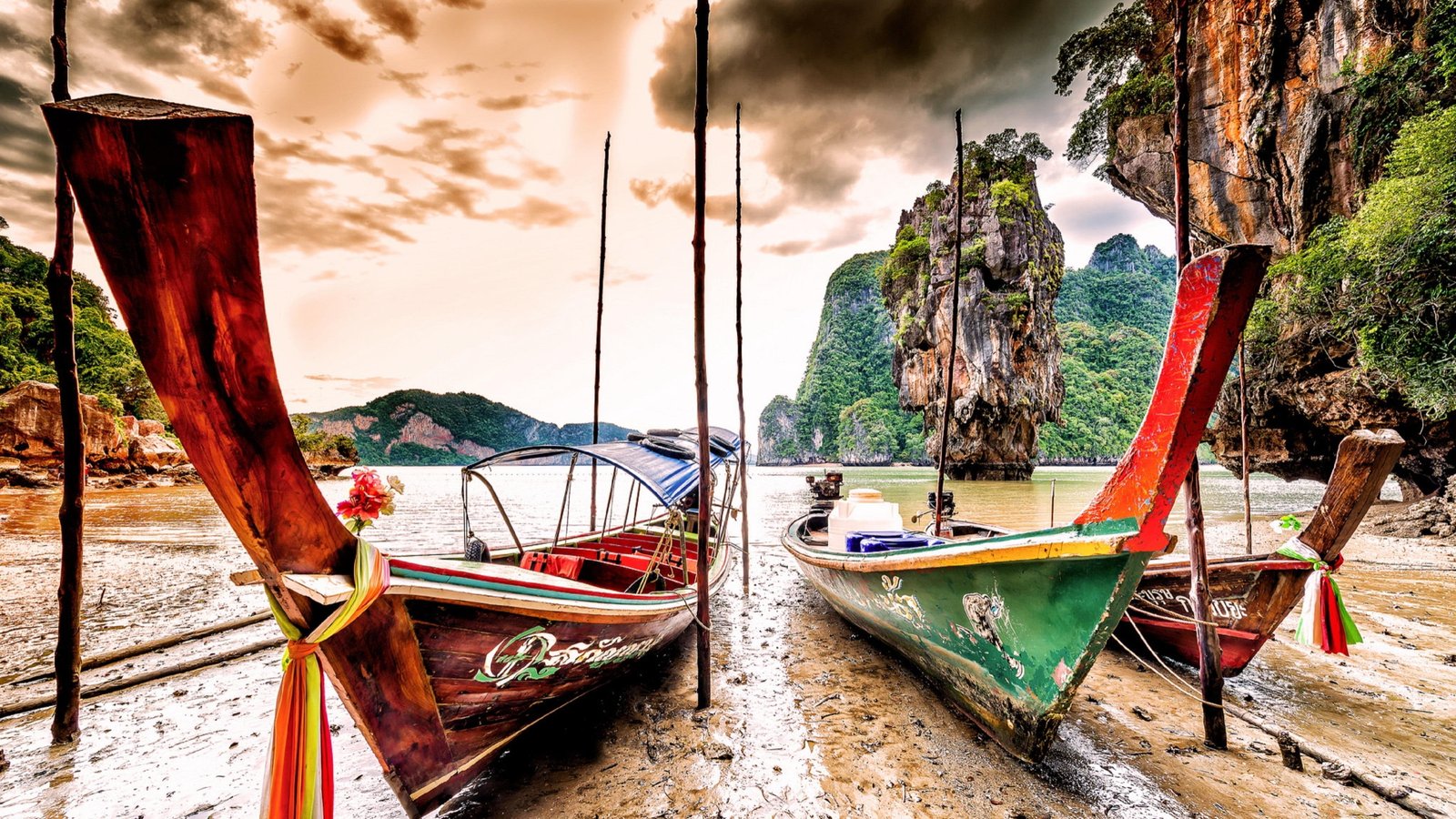 boat rock ko tapu phang nga fishing vessel 2k 4k