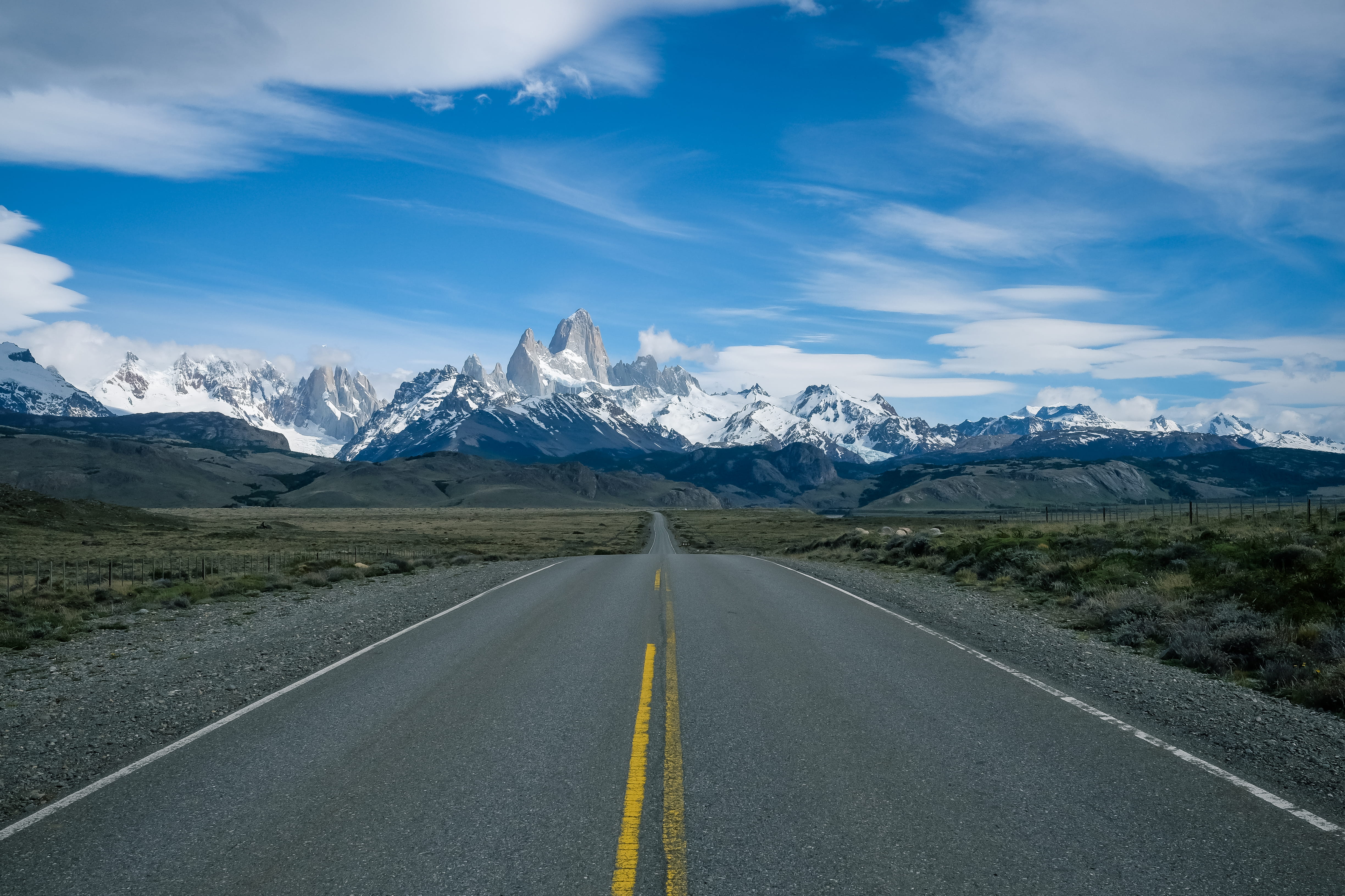 concrete road highway argentina asphalt tarmac el chalten 2k 4k 5k