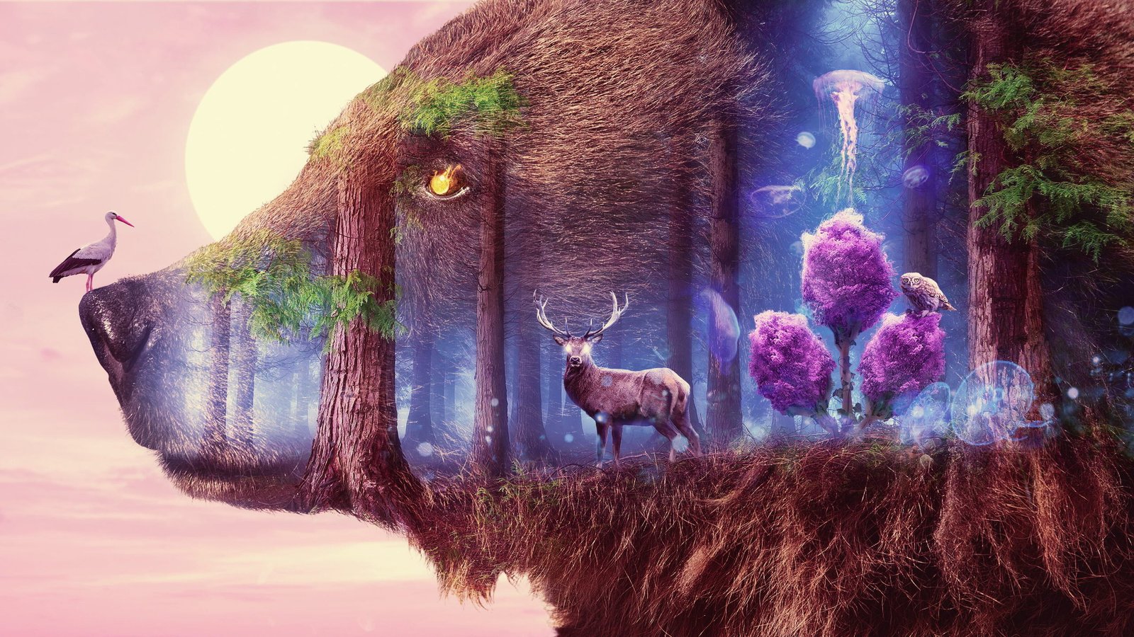 digital art artwork illustration nature trees 2k 4k