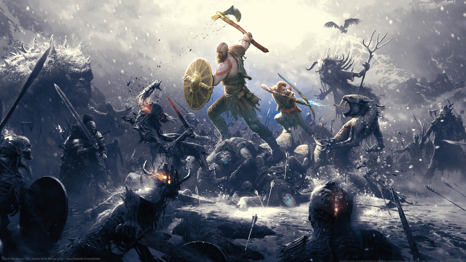 God of War digital art Video Game Art 2k 4k 5k