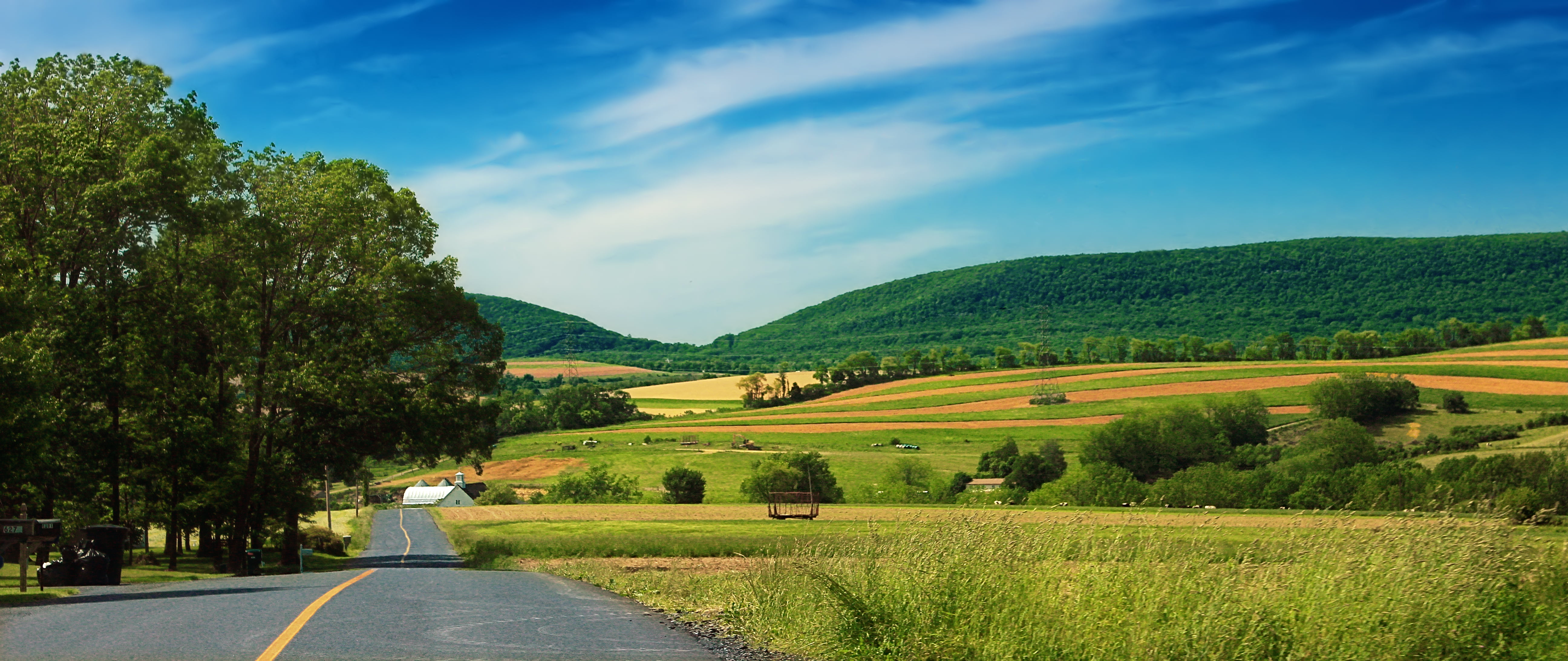 gray road between grass fields during daytime Wind Gap Pennsylvania 2k 4k 5k