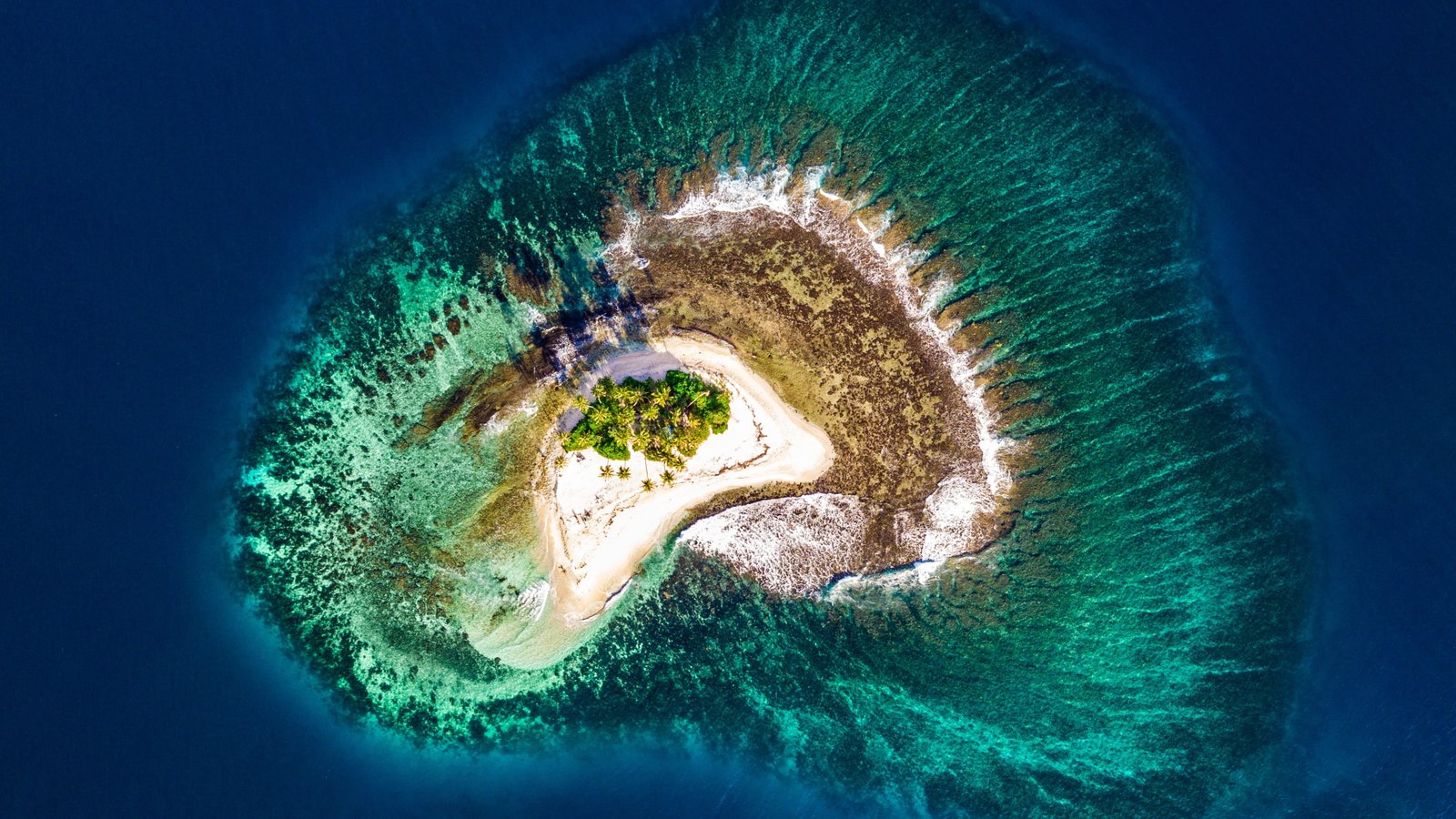 Island Beach Aerial View water sea nature environment 2k 4k