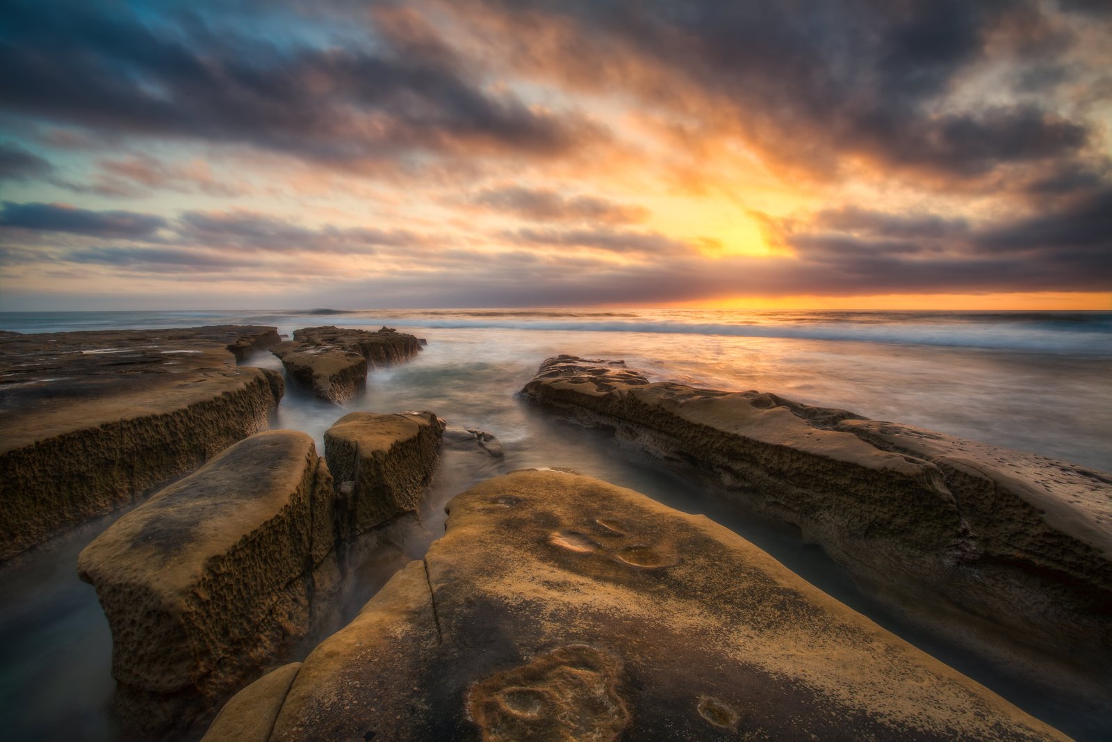 photo of islands during sunset Carved Rocks La Jolla coast 2k 4k 5k