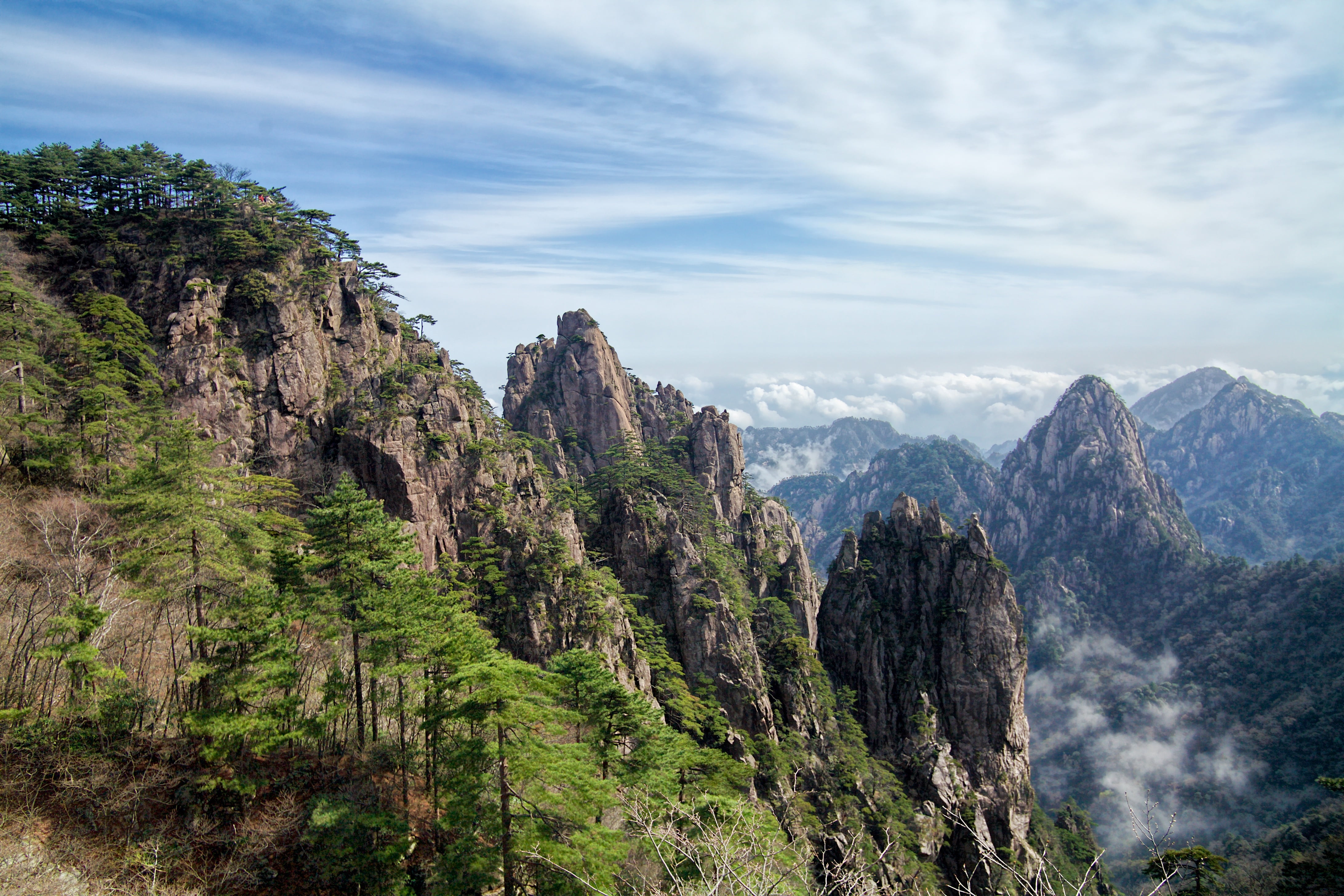photo of mountain huangshan china yellow 2k 4k