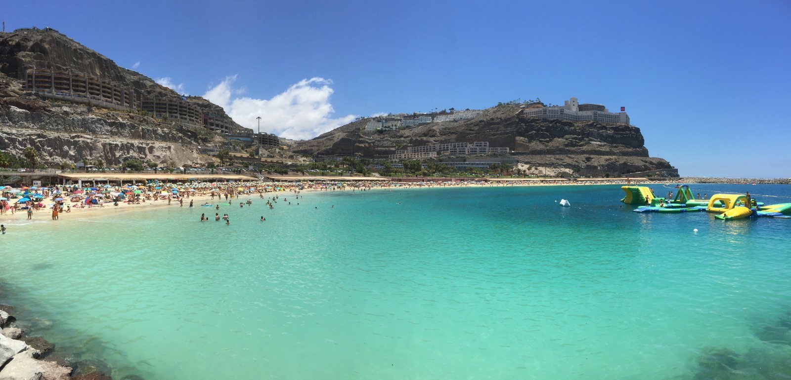 rocky mountain beside water gran canaria beach amadores canary islands 2k 4k 5k