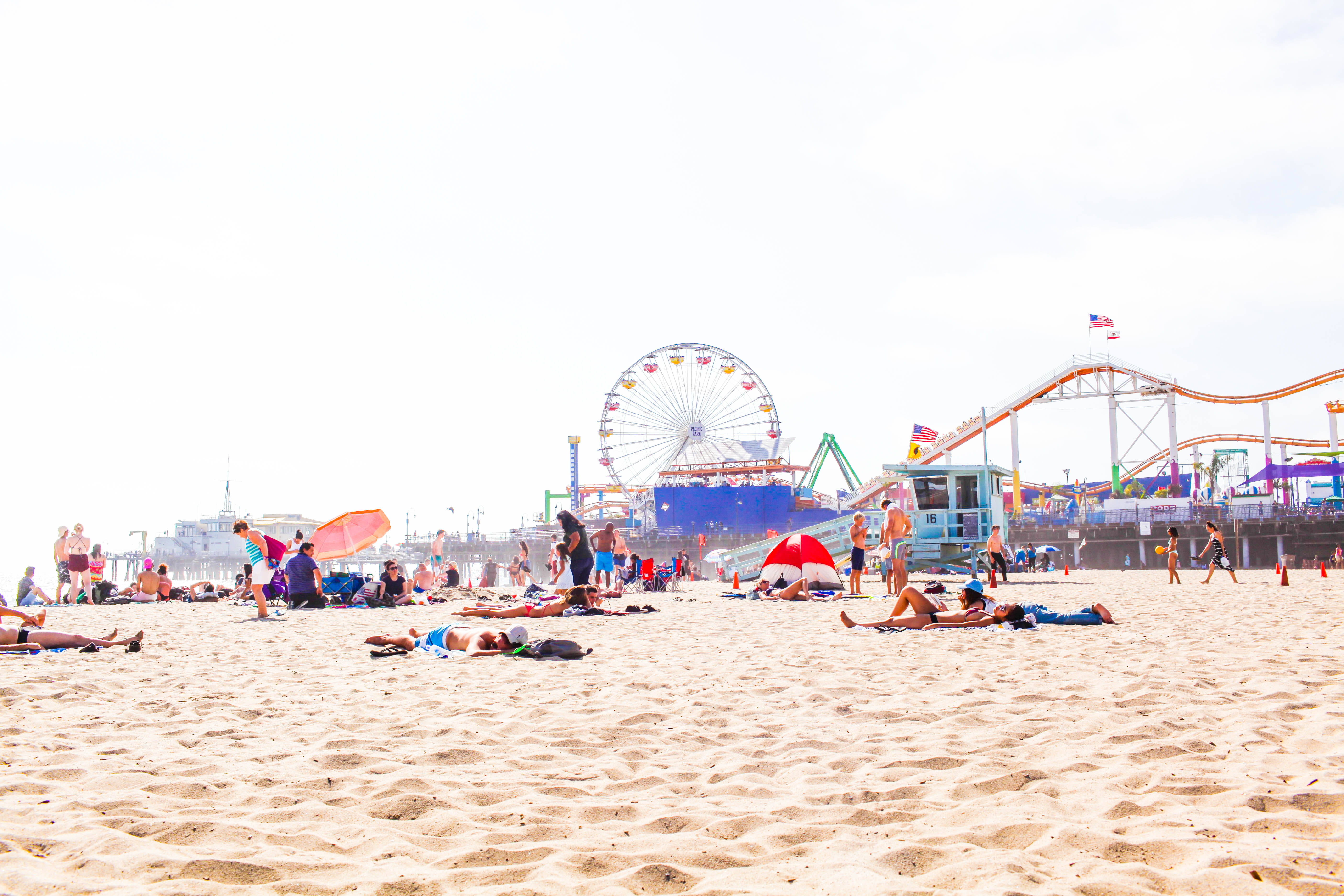 santa monica united states pier sky cloud 2k 4k 5k